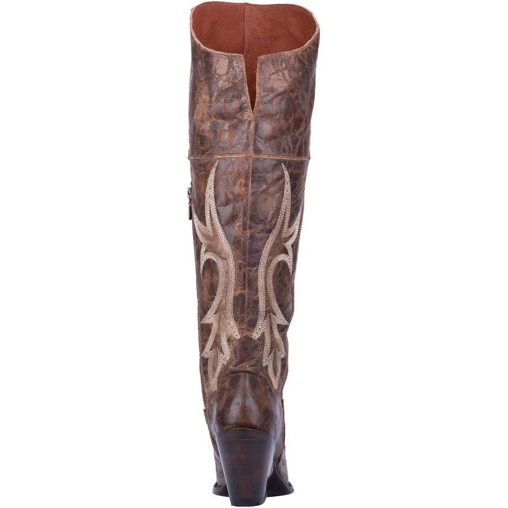 Dan Post Women's Cowgirl Western Boot Jilted – Snip Toe, Soft Distressed Leather, 20" Over-the-Knee Shaft, Inside Zipper, Tall Fashion Heel, Leather Outsole, Rodeo & Fashion Boot