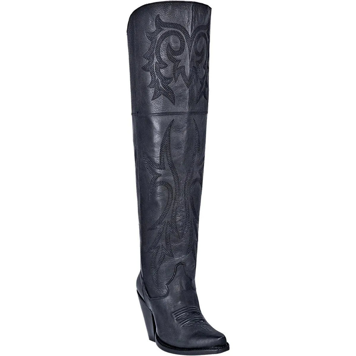 Dan Post Women's Cowgirl Western Boot Jilted – Snip Toe, Soft Distressed Leather, 20" Over-the-Knee Shaft, Inside Zipper, Tall Fashion Heel, Leather Outsole, Rodeo & Fashion Boot