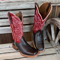 Ariat County Lane Women's Western Boots – Burgundy Wide Square Toe | 4LR Support