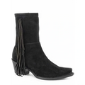 Stetson Halle (Black) - Women's Leather Suede Cowgirl Boot