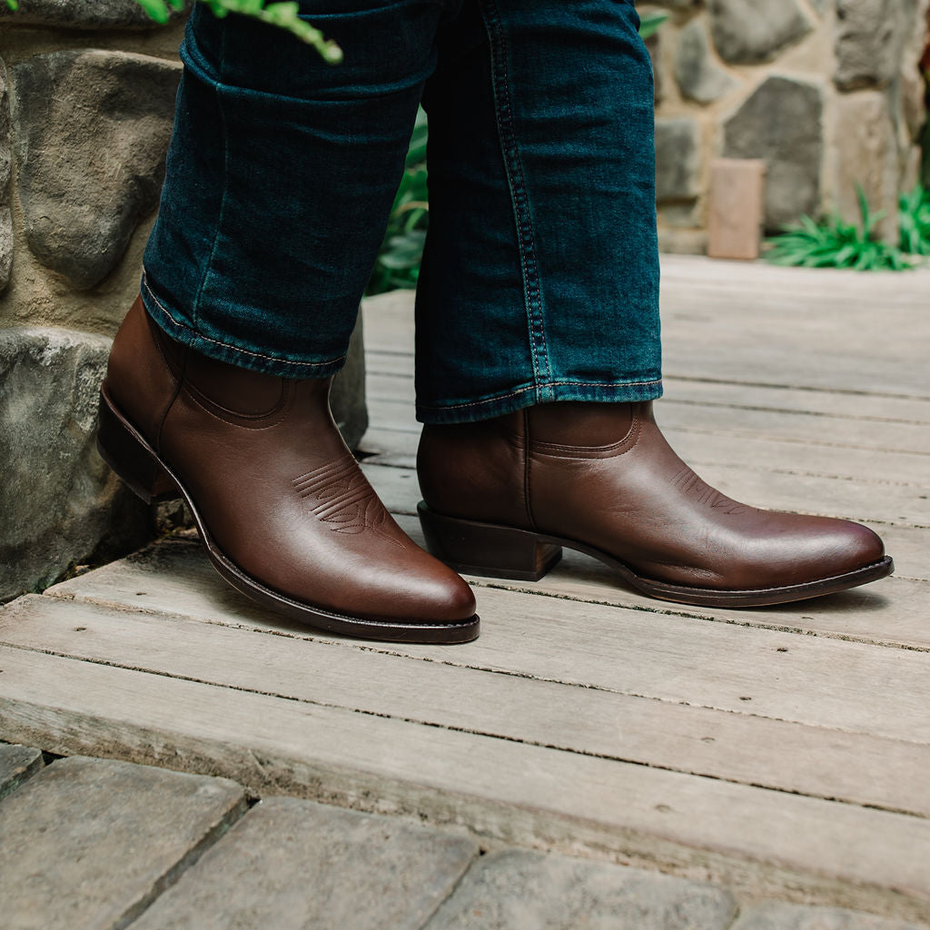 Soto Boots Men's Classic Dress Cowboy Boots – Brown Leather | Round Toe | Goodyear Welt