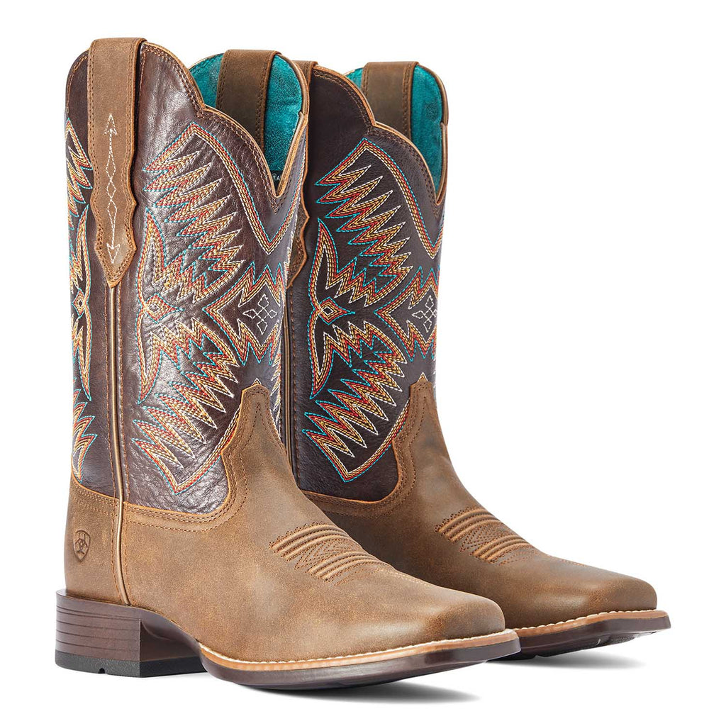 Ariat Women's Odessa StretchFit Western Boot – Fateful Brown | Wide Square Toe | ATS® Technology