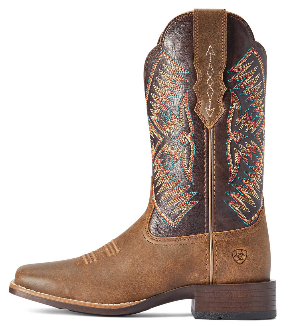 Ariat Women's Odessa StretchFit Western Boot – Fateful Brown | Wide Square Toe | ATS® Technology