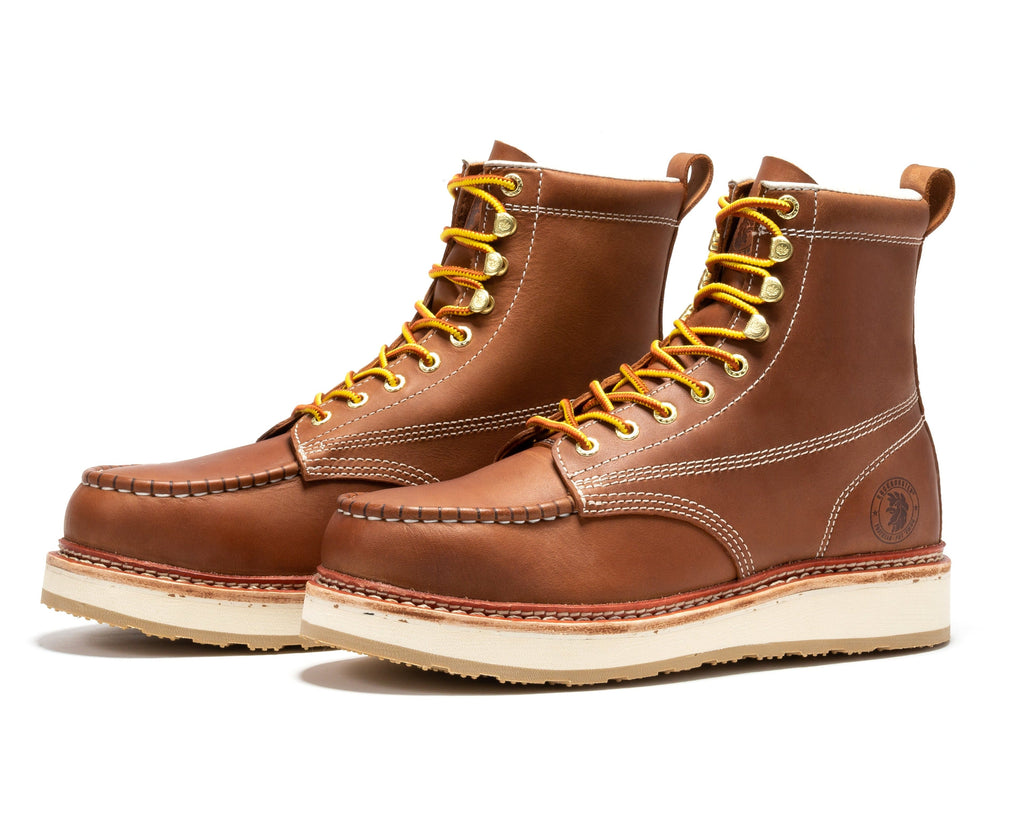 ROCKROOSTER Norwood Men's 6 Inch Brown Steel Toe Boot