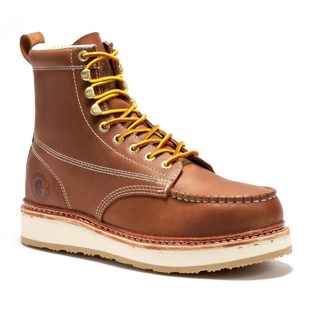 ROCKROOSTER Norwood Men's 6 Inch Brown Steel Toe Boot
