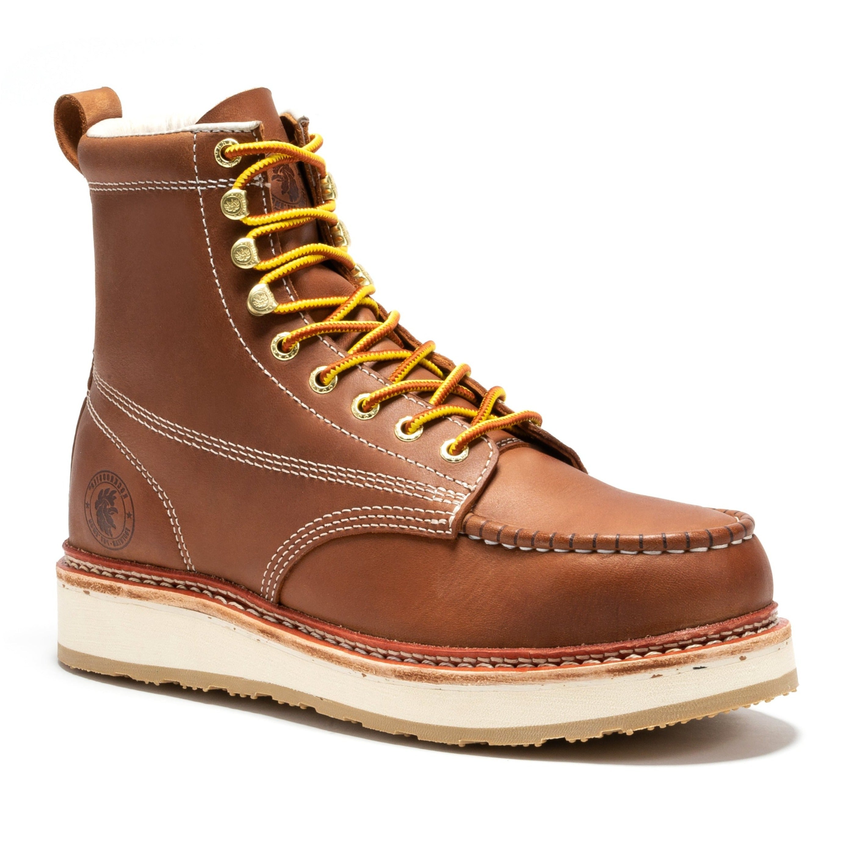 ROCKROOSTER Norwood Men's 6 Inch Brown Steel Toe Boot