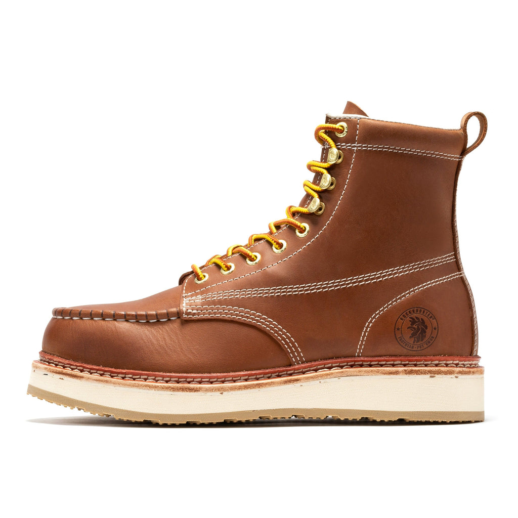 ROCKROOSTER Norwood Men's 6 Inch Brown Steel Toe Boot