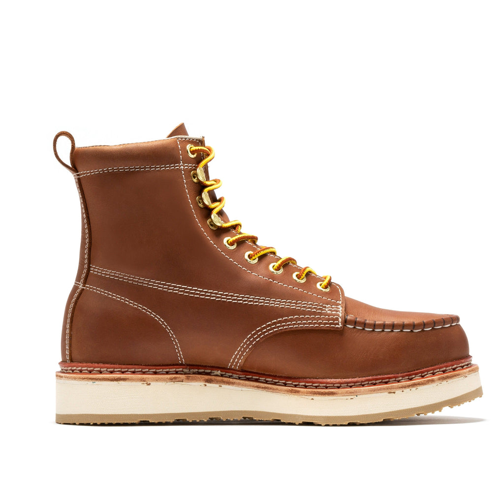ROCKROOSTER Norwood Men's 6 Inch Brown Steel Toe Boot