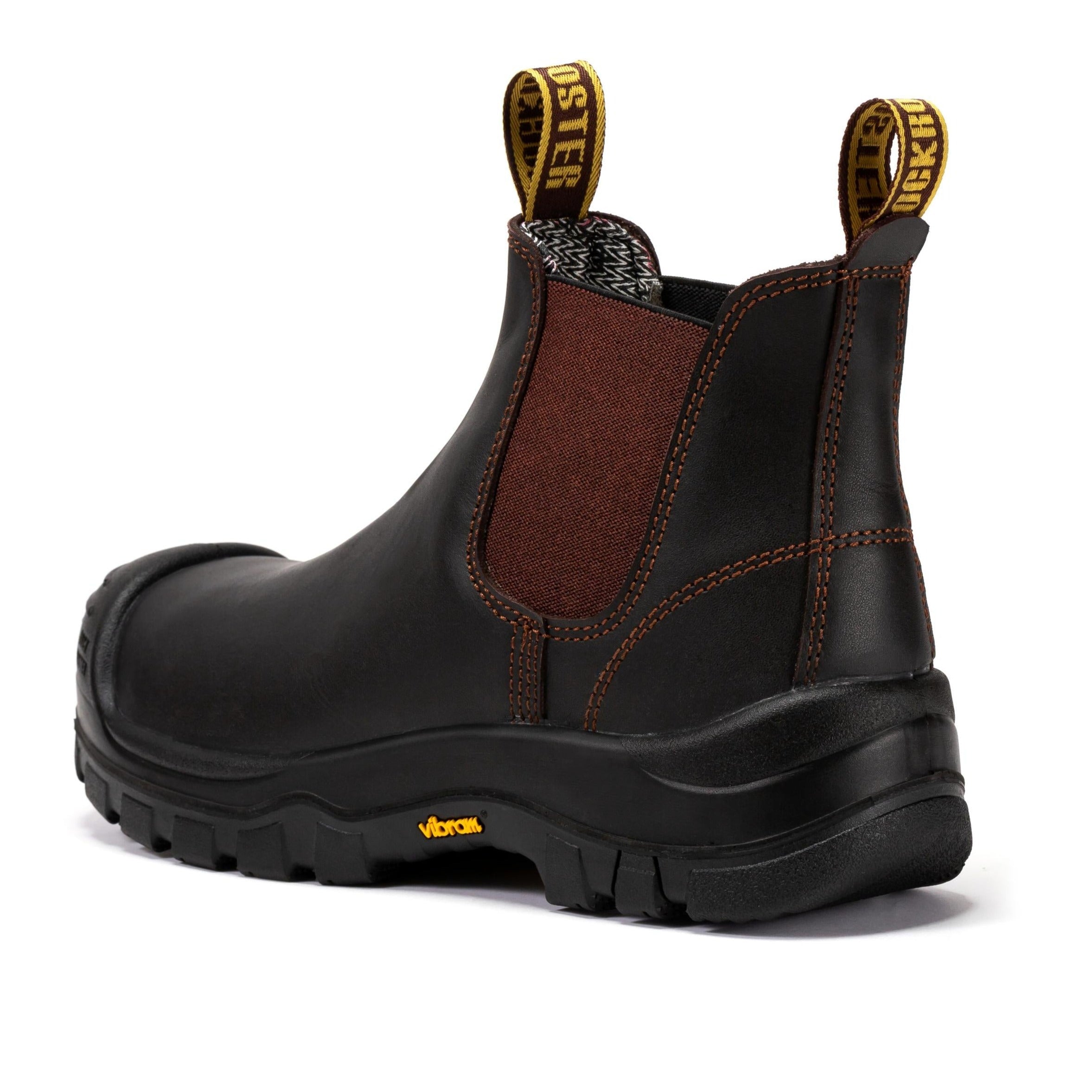 ROCKROOSTER Beaufort Men's Composite Toe Chelsea Work Boot – Dark Brown | VAK631