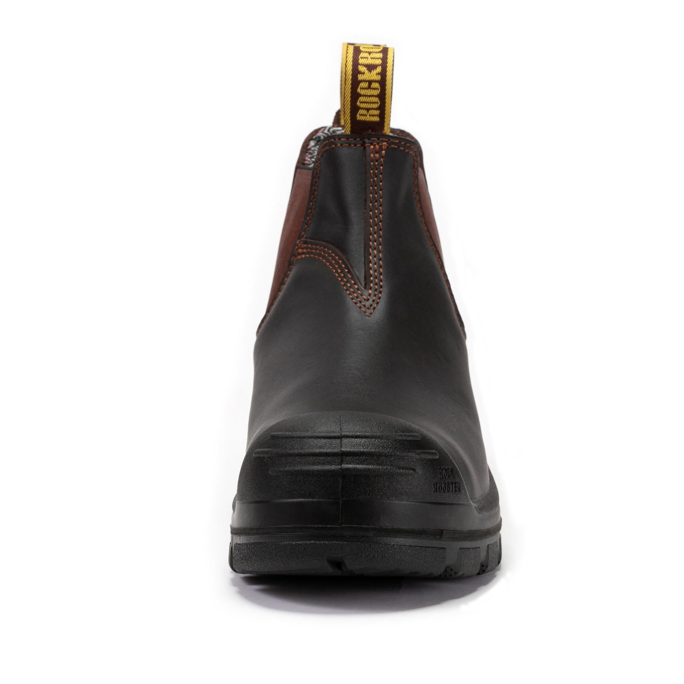 ROCKROOSTER Beaufort Men's Composite Toe Chelsea Work Boot – Dark Brown | VAK631