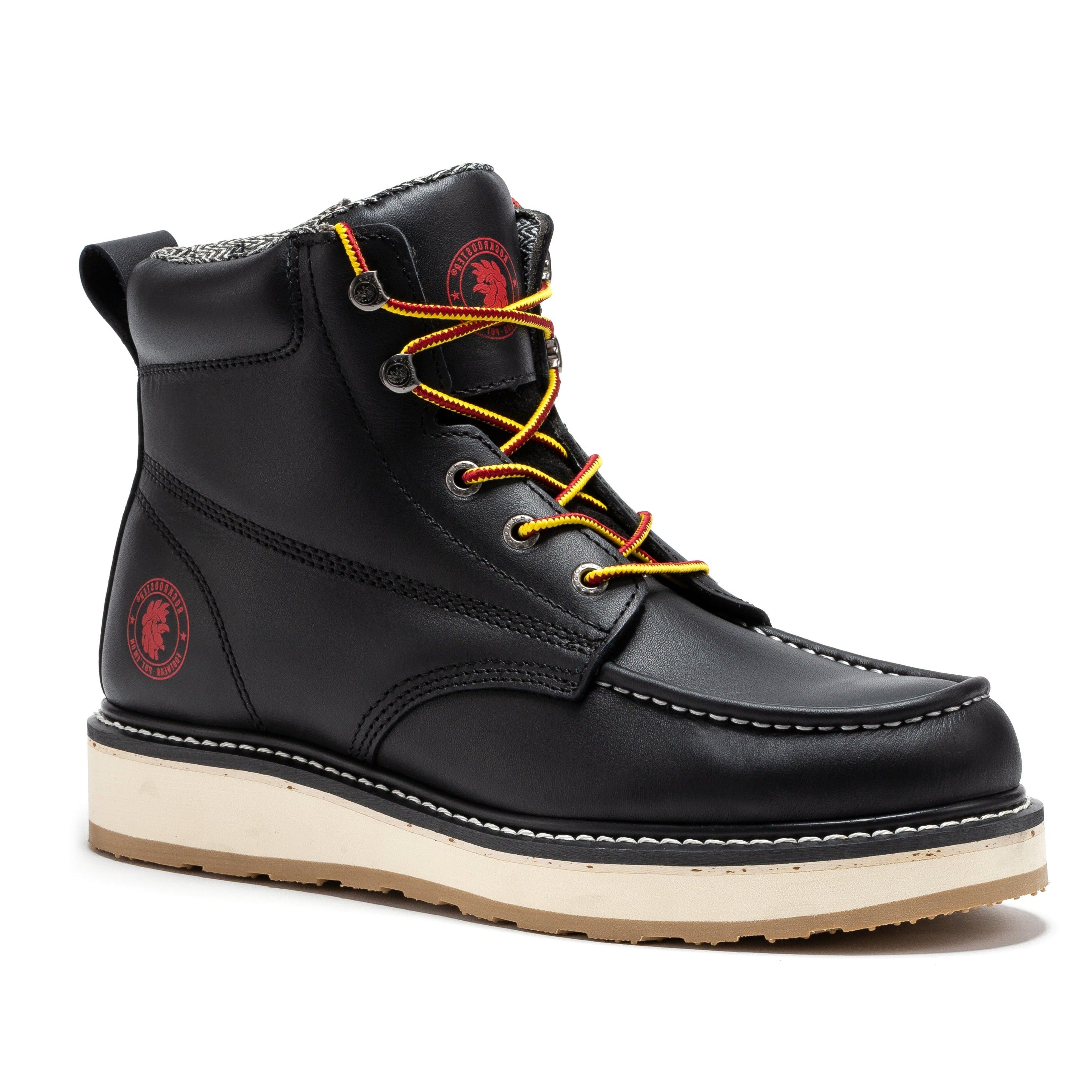Rockrooster Magnolia Men's 6 Inch Moc-Toe Boot Black