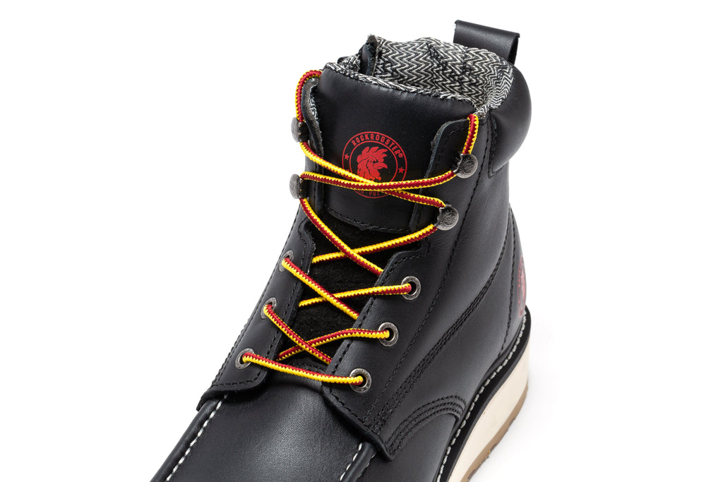Rockrooster Magnolia Men's 6 Inch Moc-Toe Boot Black