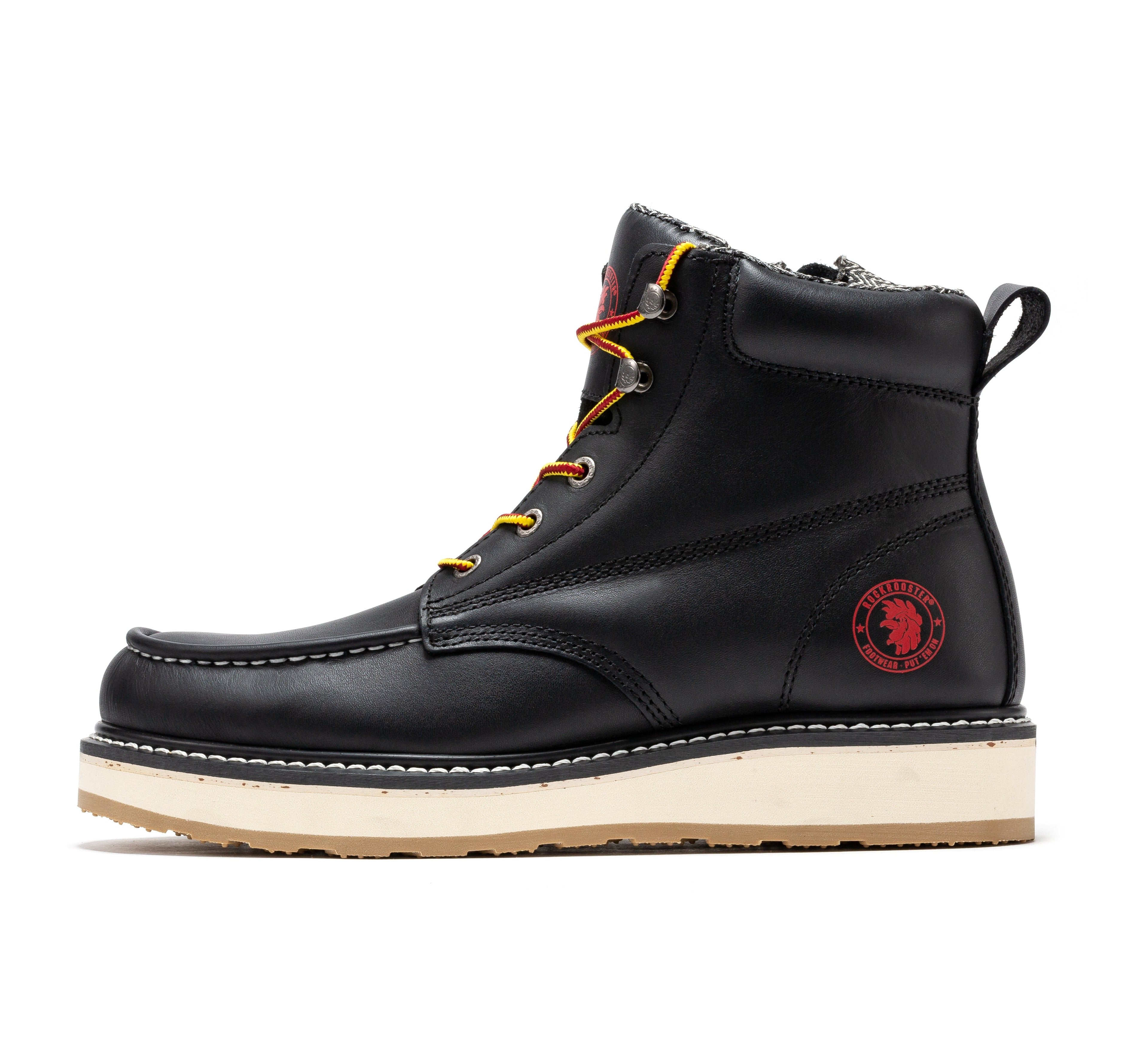 Rockrooster Magnolia Men's 6 Inch Moc-Toe Boot Black