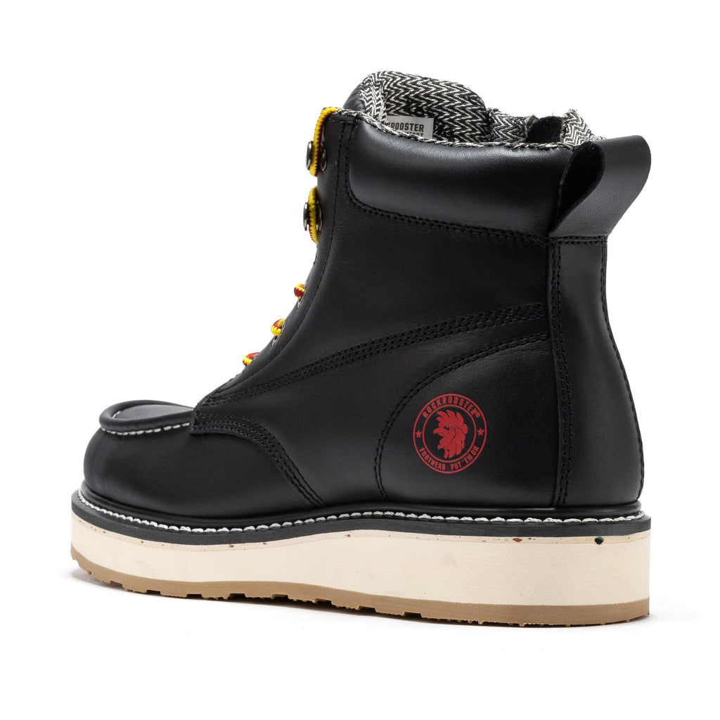 Rockrooster Magnolia Men's 6 Inch Moc-Toe Boot Black