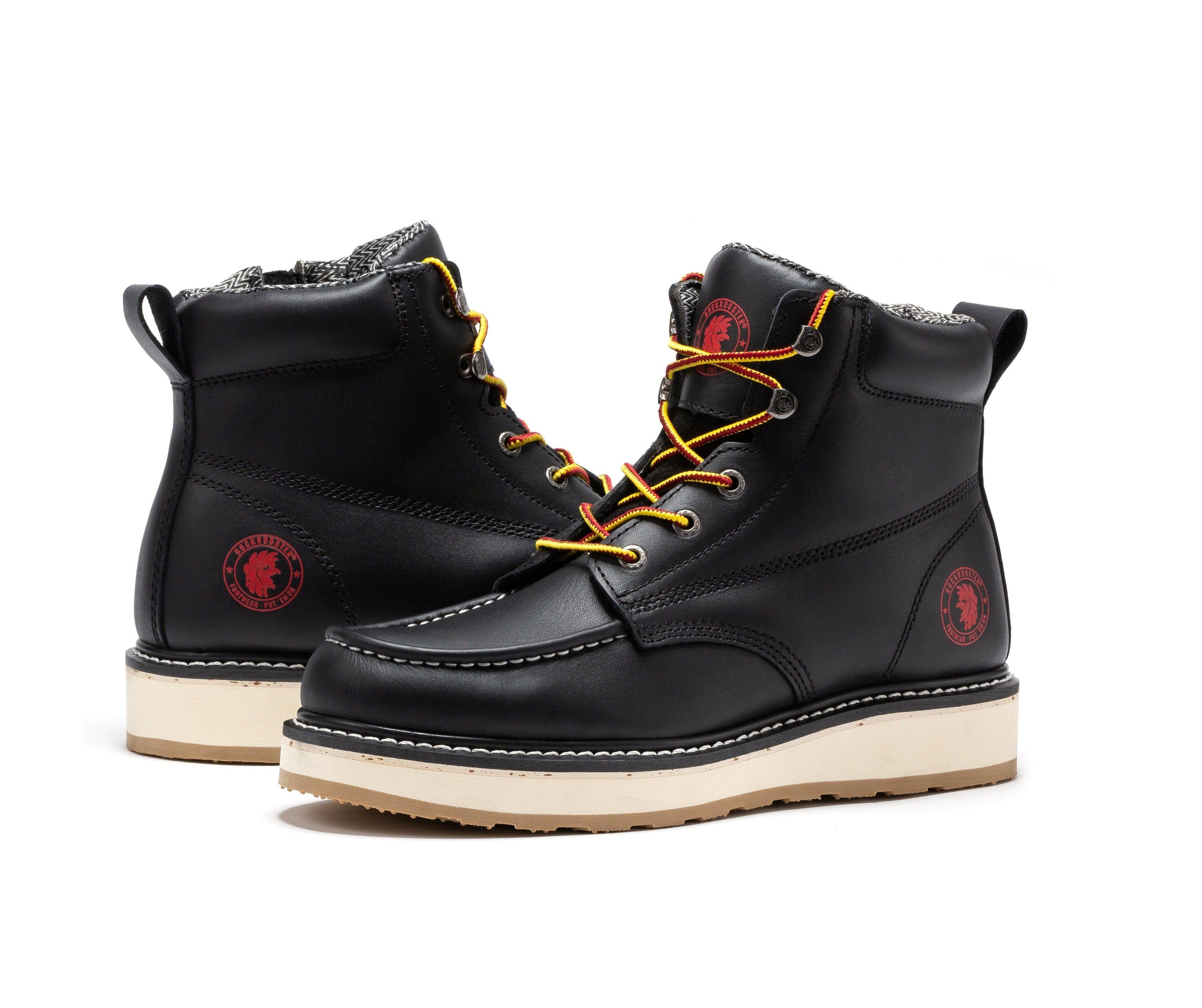Rockrooster Magnolia Men's 6 Inch Moc-Toe Boot Black