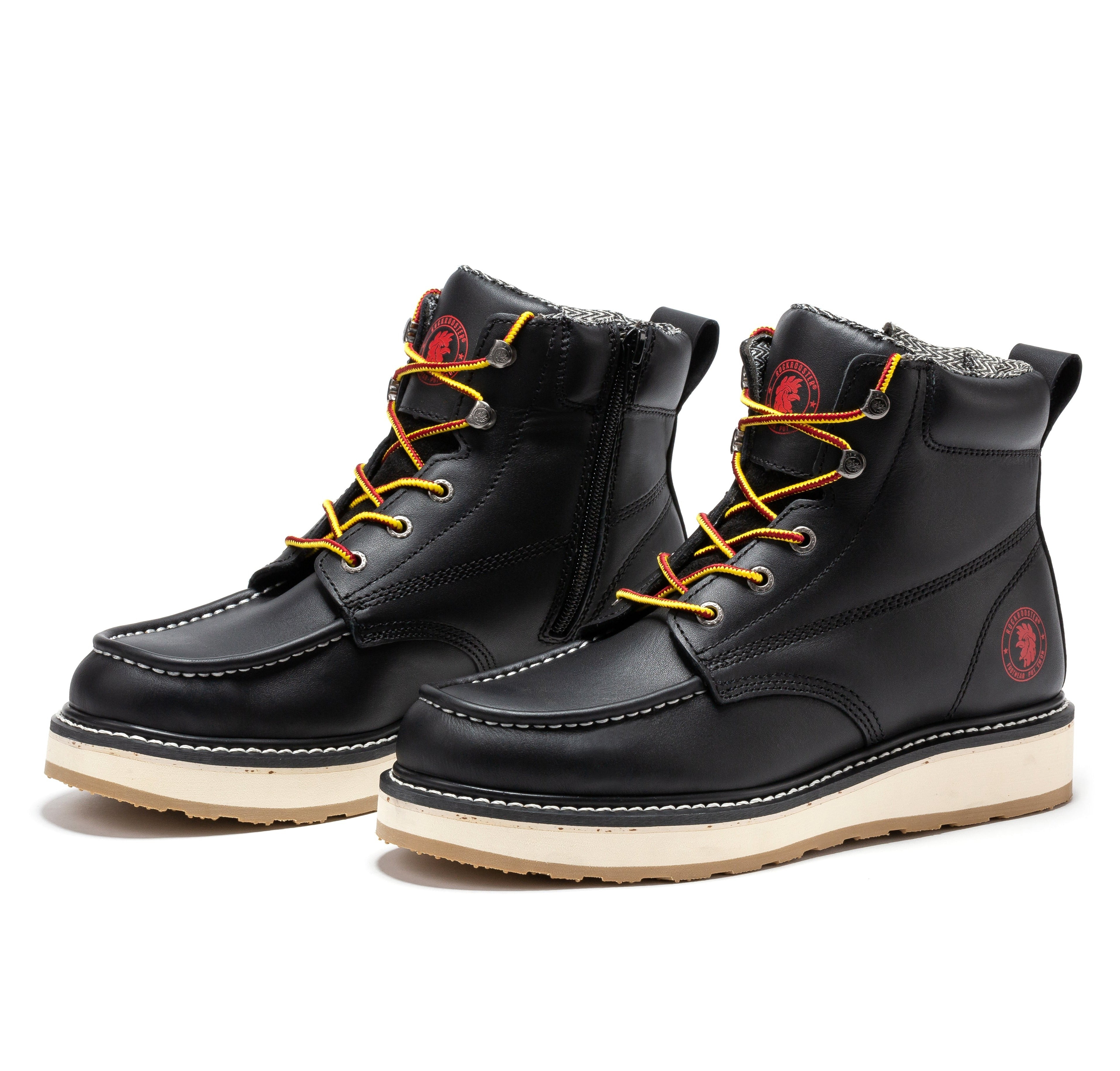 Rockrooster Magnolia Men's 6 Inch Moc-Toe Boot Black