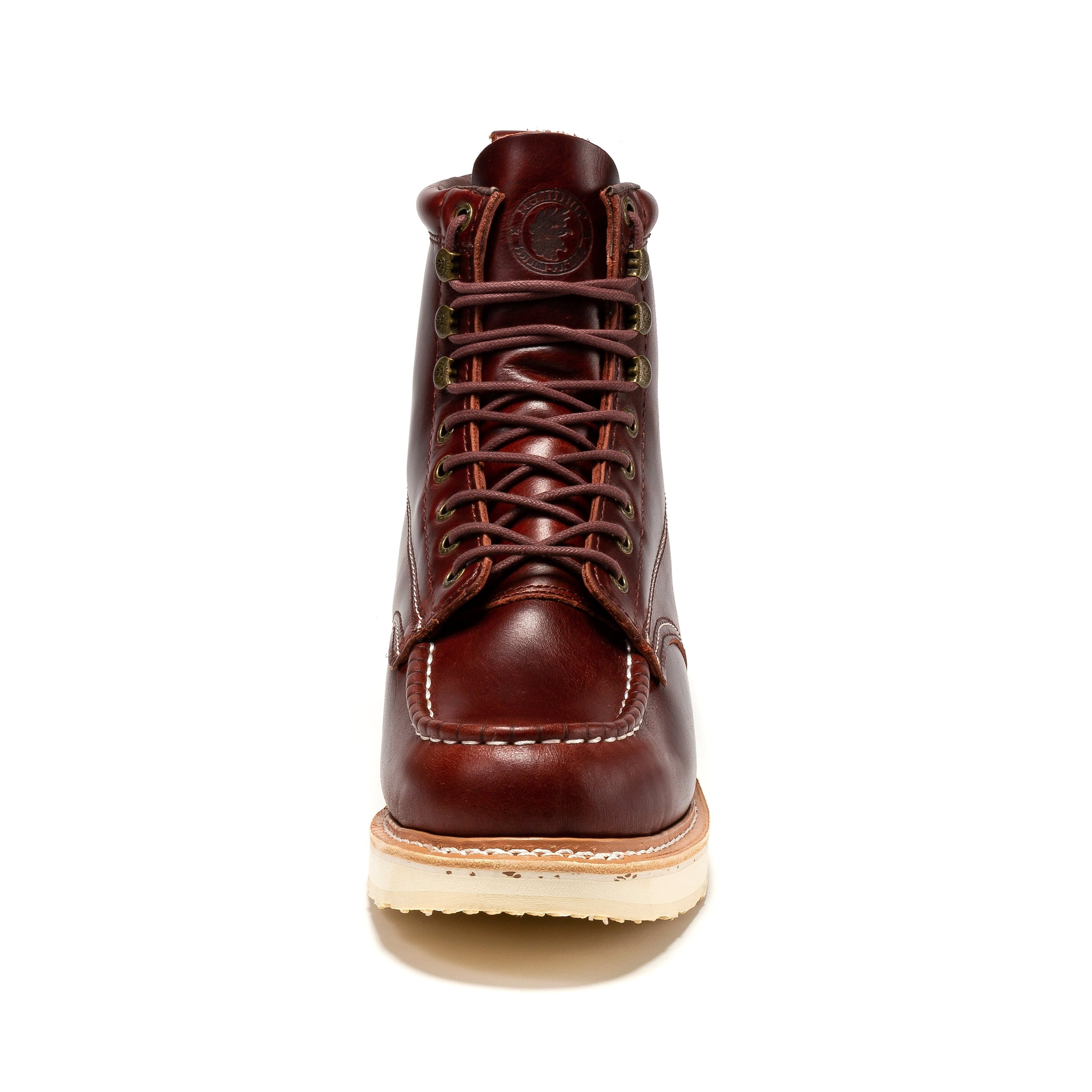 ROCKROOSTER Norwood Men's 6" Moc-Toe Soft Toe Wedge Work Boot – Cherry Brown | SAP600