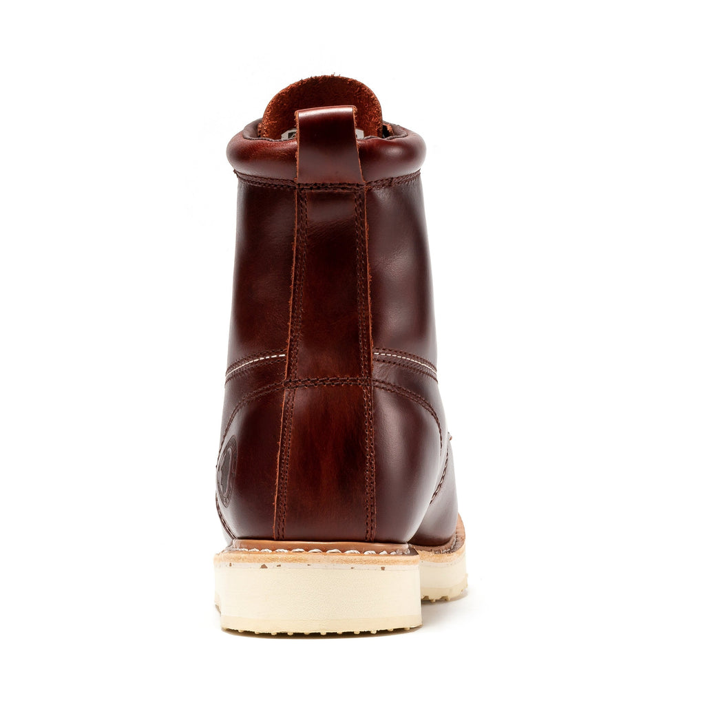 ROCKROOSTER Norwood Men's 6" Moc-Toe Soft Toe Wedge Work Boot – Cherry Brown | SAP600