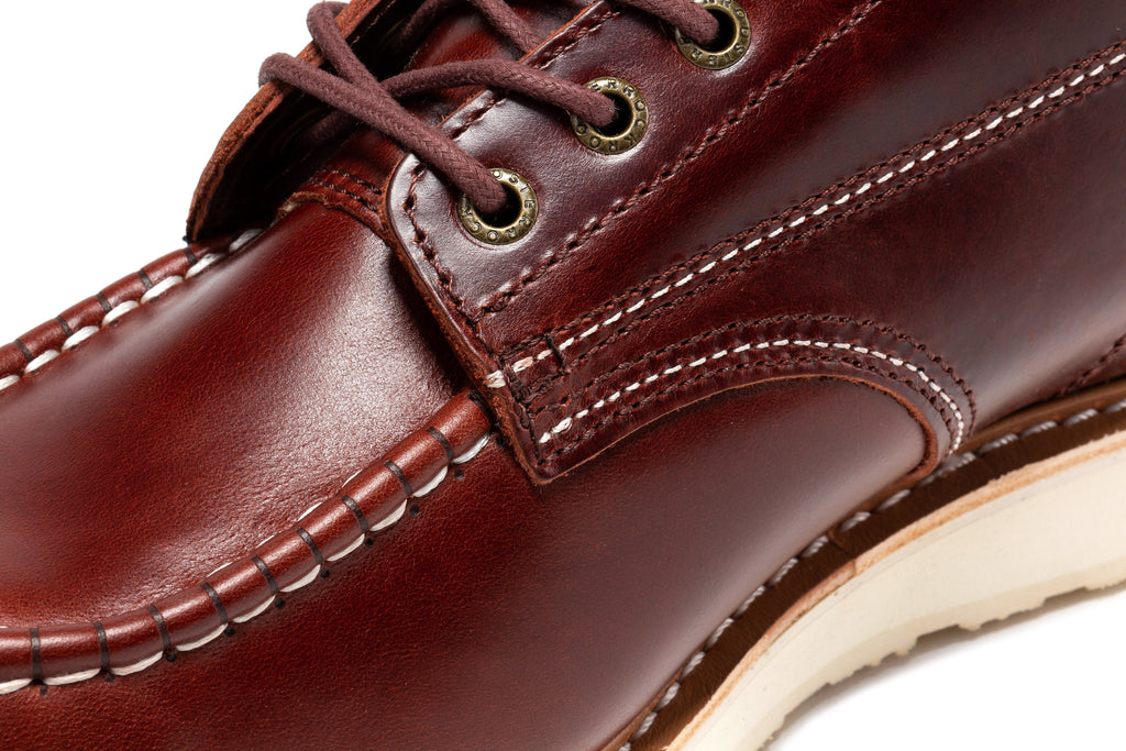 ROCKROOSTER Norwood Men's 6" Moc-Toe Soft Toe Wedge Work Boot – Cherry Brown | SAP600