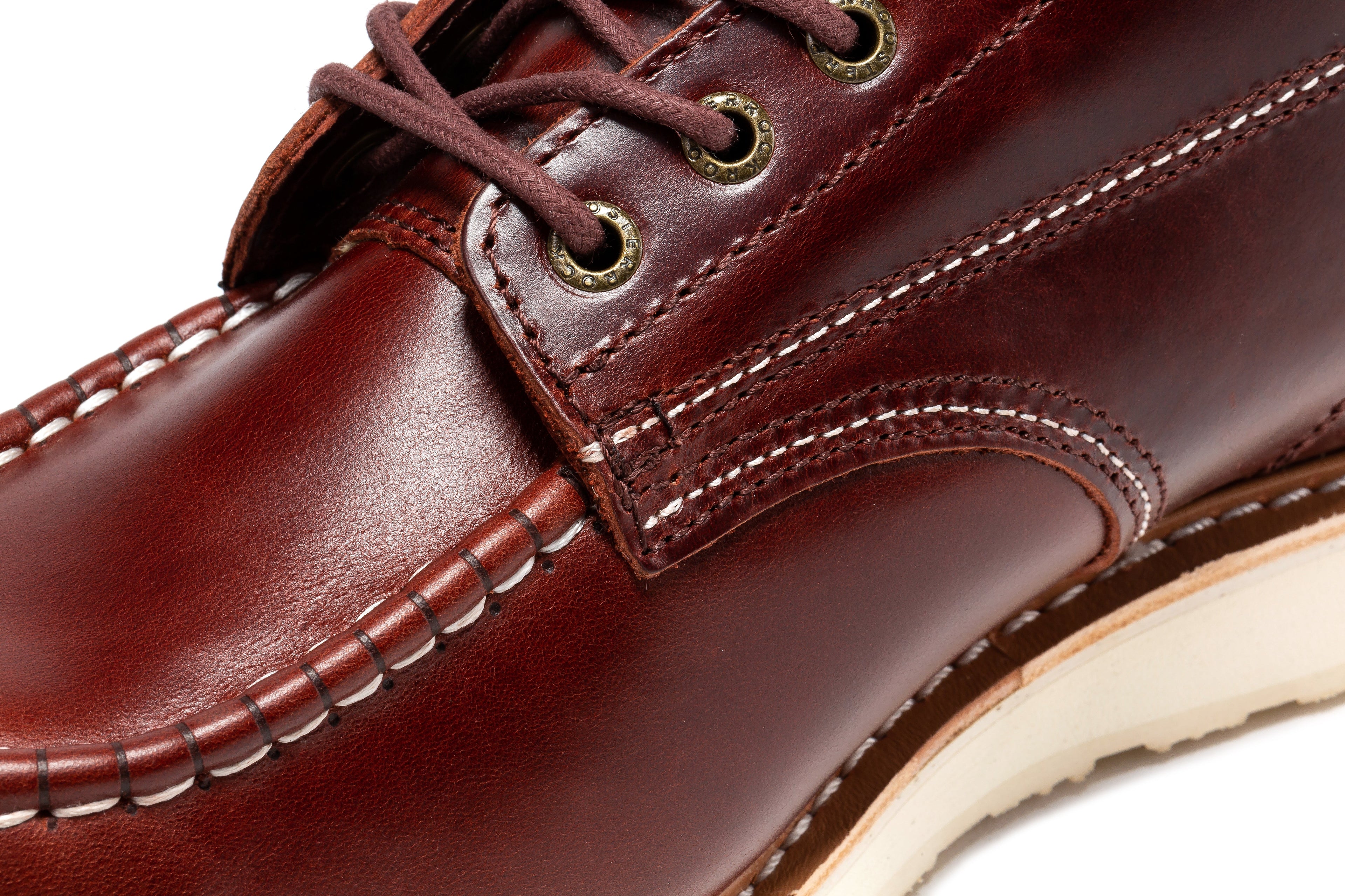 ROCKROOSTER Norwood Men's 6" Moc-Toe Soft Toe Wedge Work Boot – Cherry Brown | SAP600