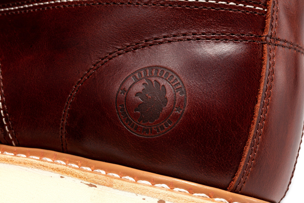ROCKROOSTER Norwood Men's 6" Moc-Toe Soft Toe Wedge Work Boot – Cherry Brown | SAP600