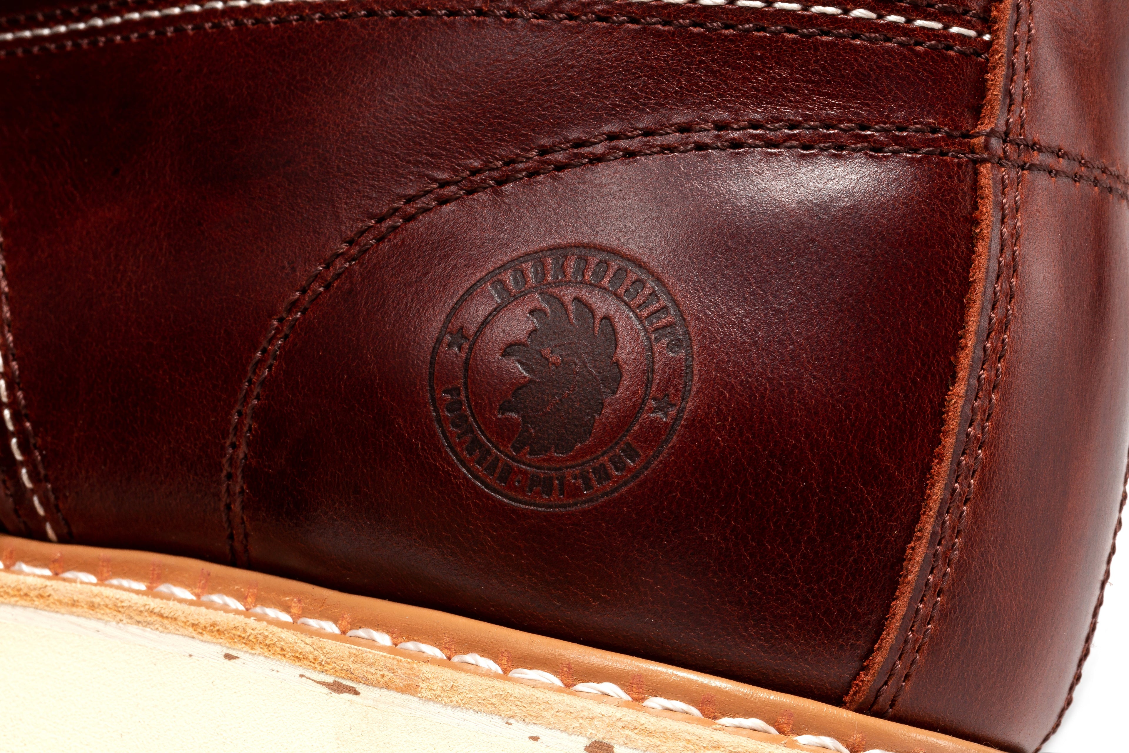 ROCKROOSTER Norwood Men's 6" Moc-Toe Soft Toe Wedge Work Boot – Cherry Brown | SAP600