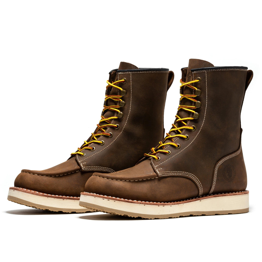 ROCKROOSTER Mantua Mens 8 Inch Moc-Toe Soft Toe Boot