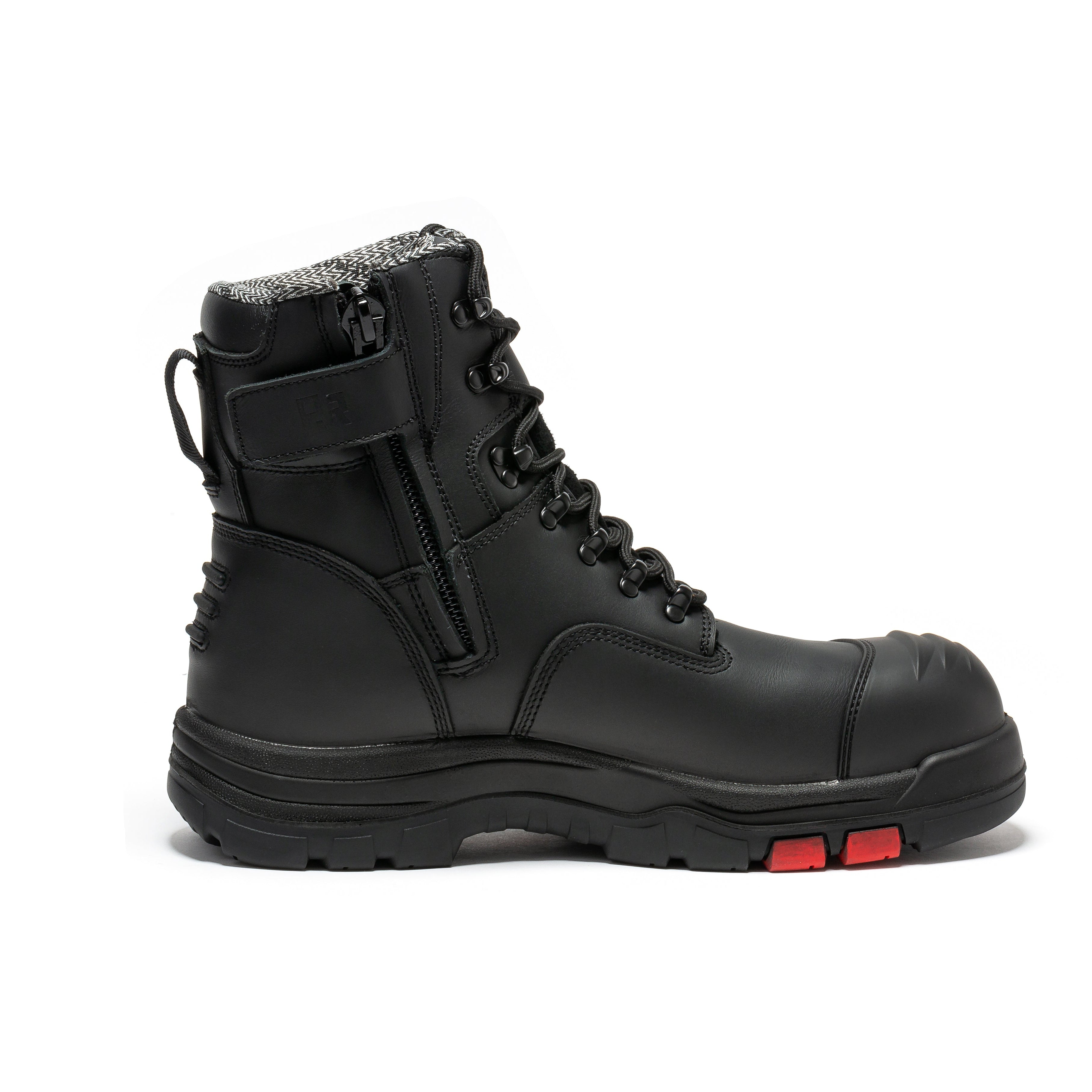 ROCKROOSTER Roslyn Black 7 Inch Zip-Sided Work Boot | CP245Z