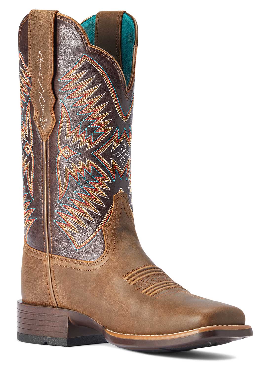 Ariat Women's Odessa StretchFit Western Boot – Fateful Brown | Wide Square Toe | ATS® Technology