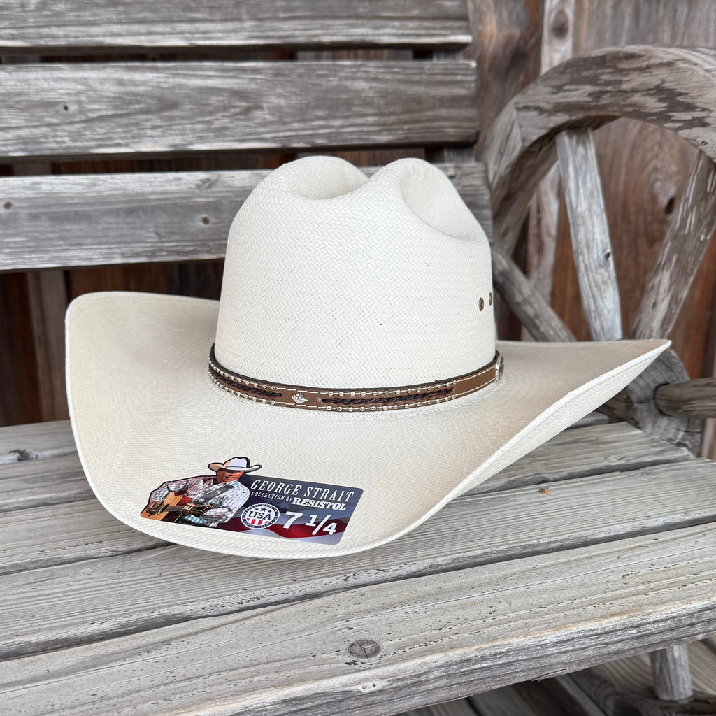 Resistol Double Cross 10X Premium Straw Cowboy Hat – Natural White | Cattleman Crown