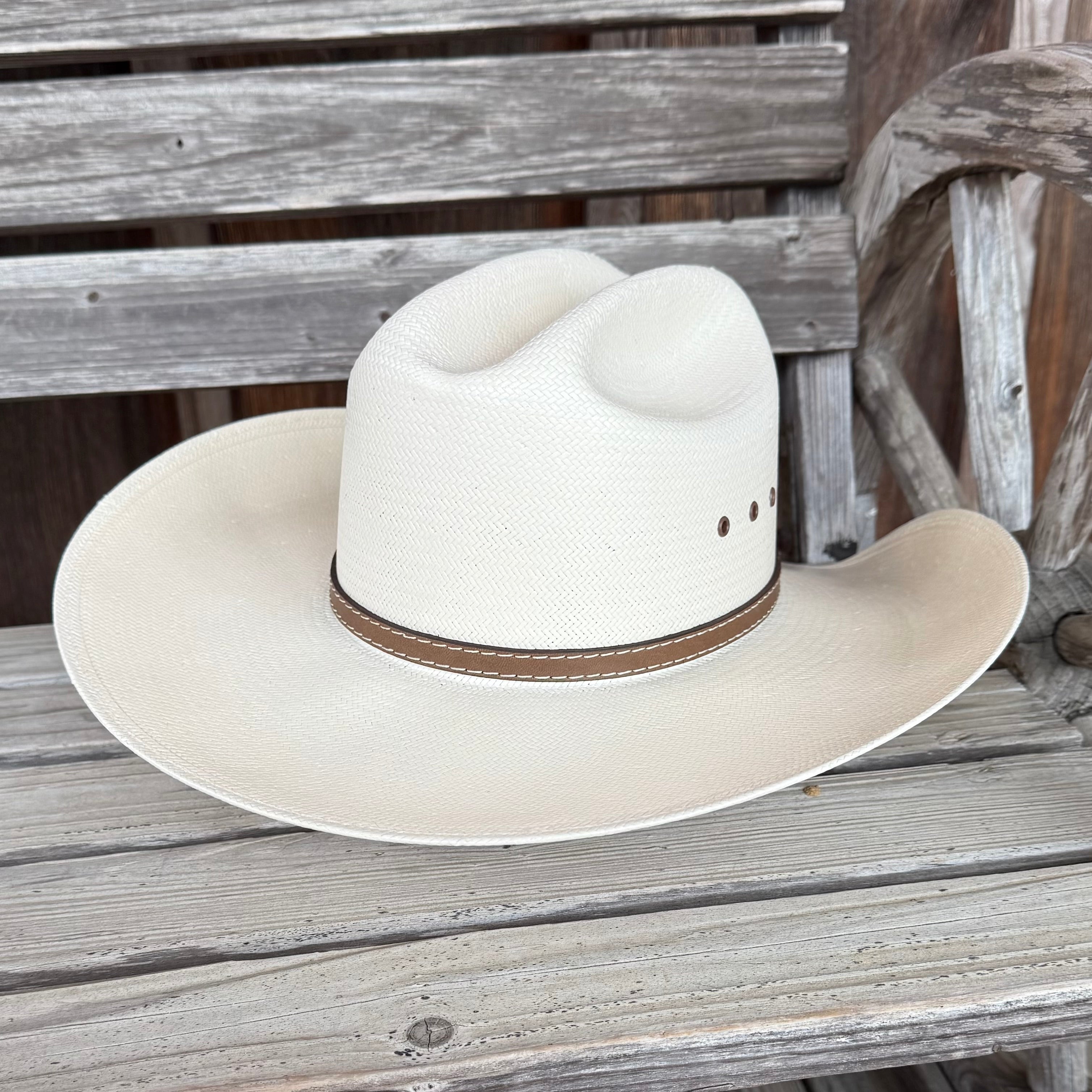 Resistol Double Cross 10X Premium Straw Cowboy Hat – Natural White | Cattleman Crown