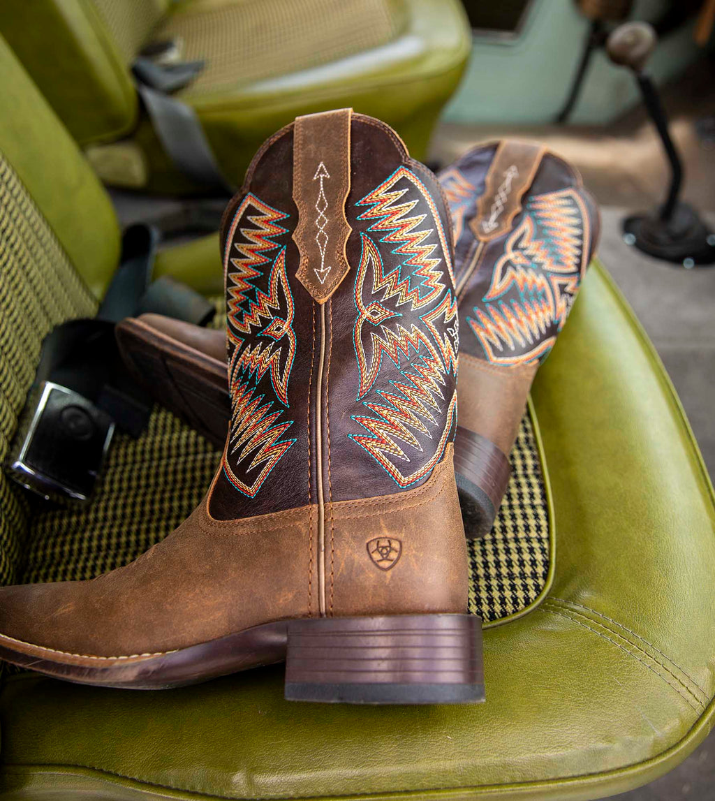 Ariat Women's Odessa StretchFit Western Boot – Fateful Brown | Wide Square Toe | ATS® Technology