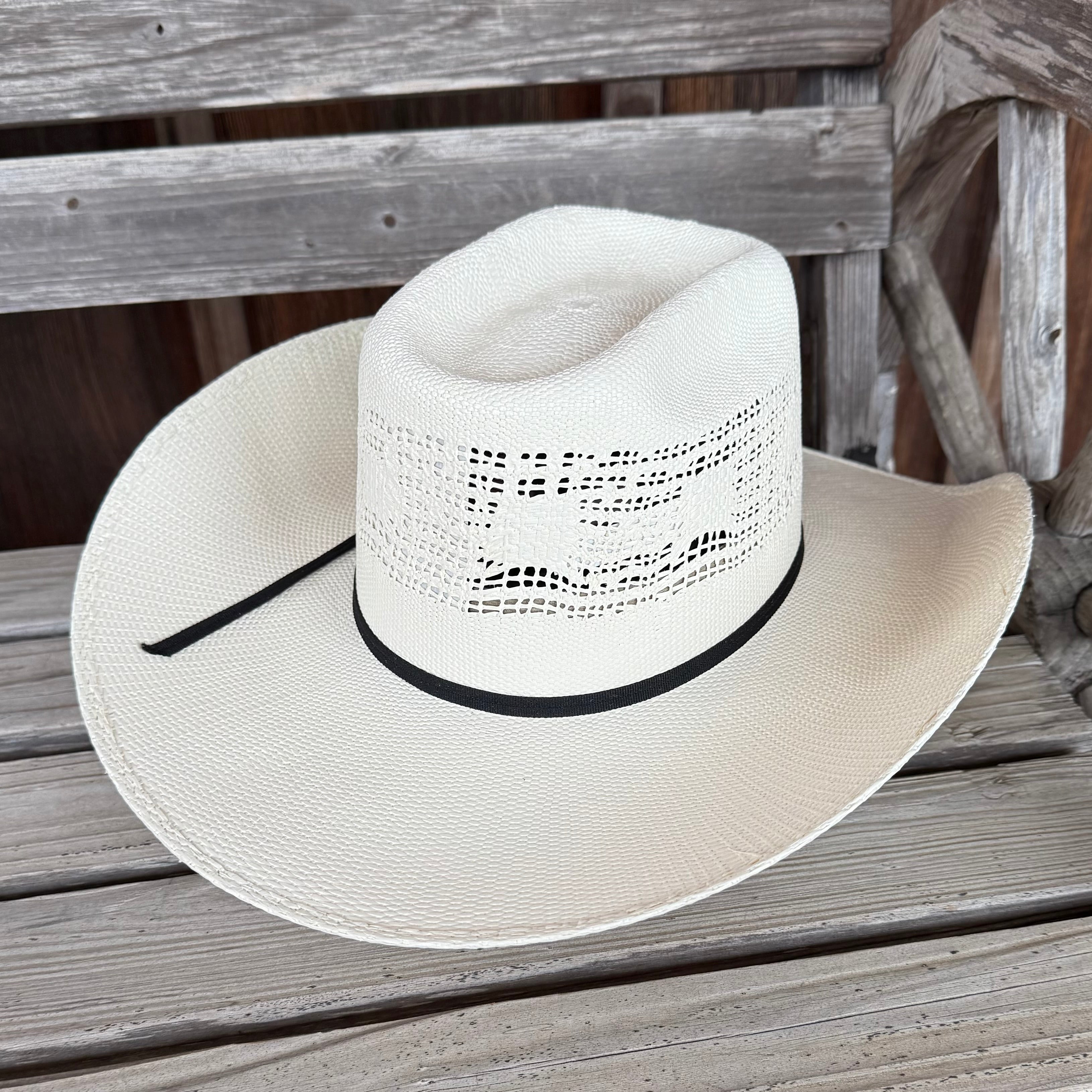 Resistol Cojo Vaquero Premium Straw Cowboy Hat – Natural White | Full-Band Vented Crown