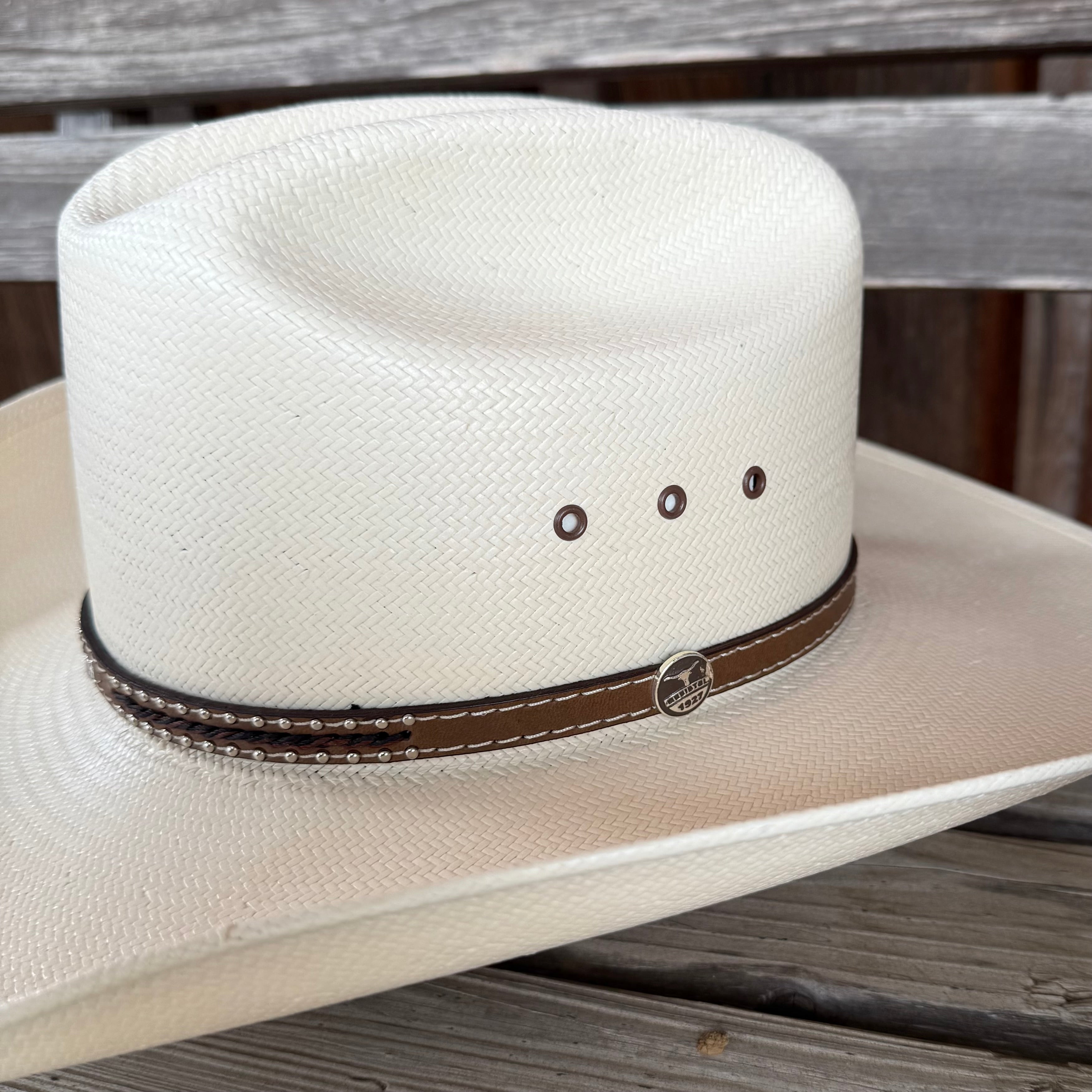 Resistol Double Cross 10X Premium Straw Cowboy Hat – Natural White | Cattleman Crown