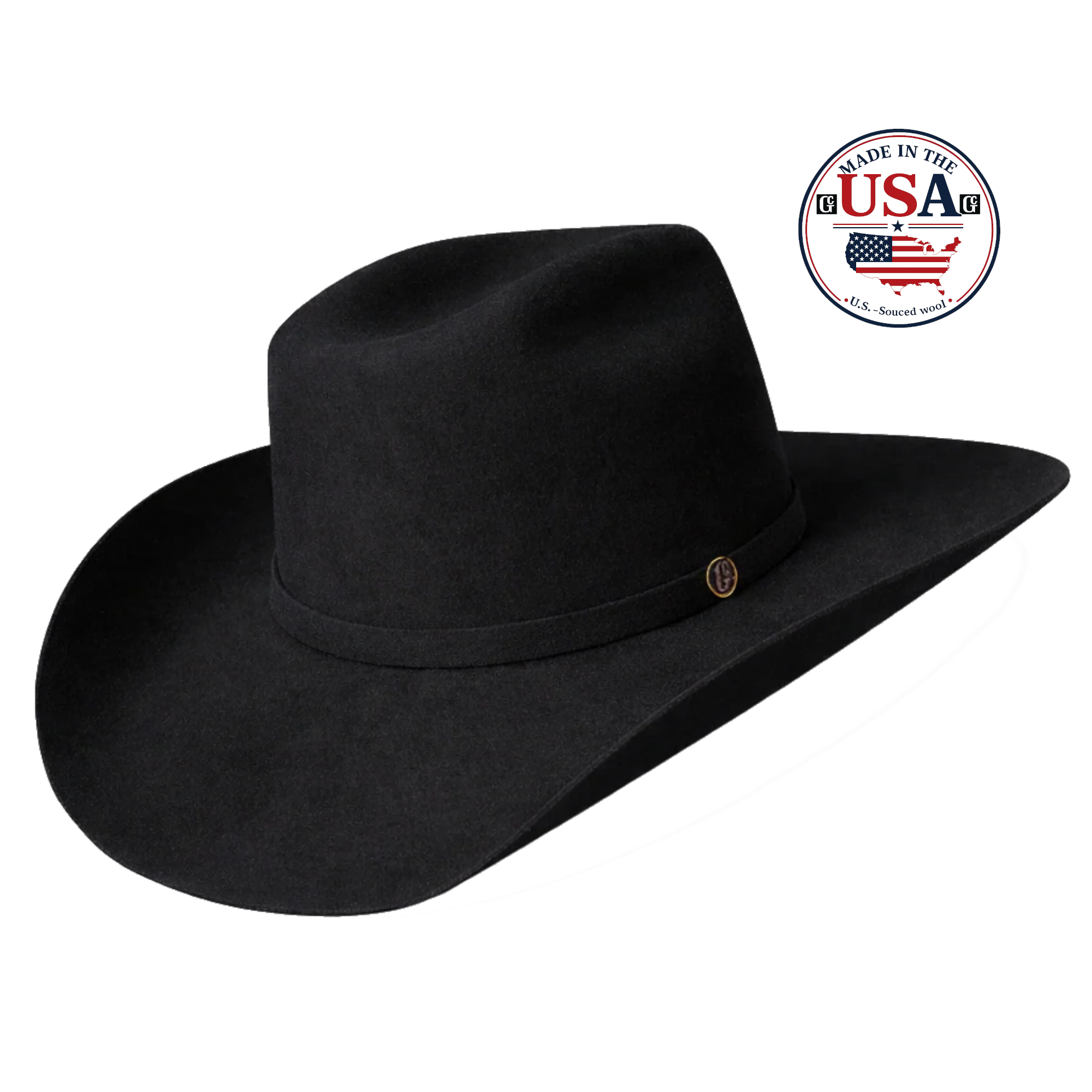 Gone Country Cody Black 5X Wool Cowboy Hat — Made in USA