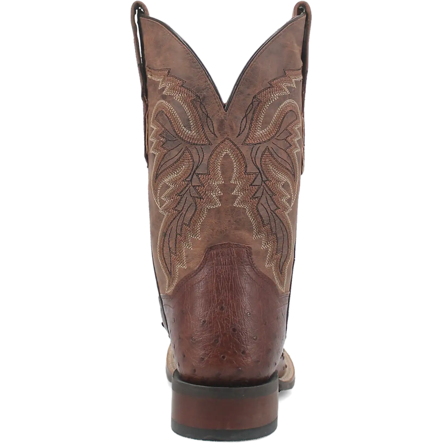 Dan Post Men's Cowboy Western Boot Alamosa – Broad Square Toe, Genuine Ostrich Skin, Cowboy Certified Outsole, Removable Orthotic Insole, Stockman Heel, Chocolate Brown Exotic Leather Boot