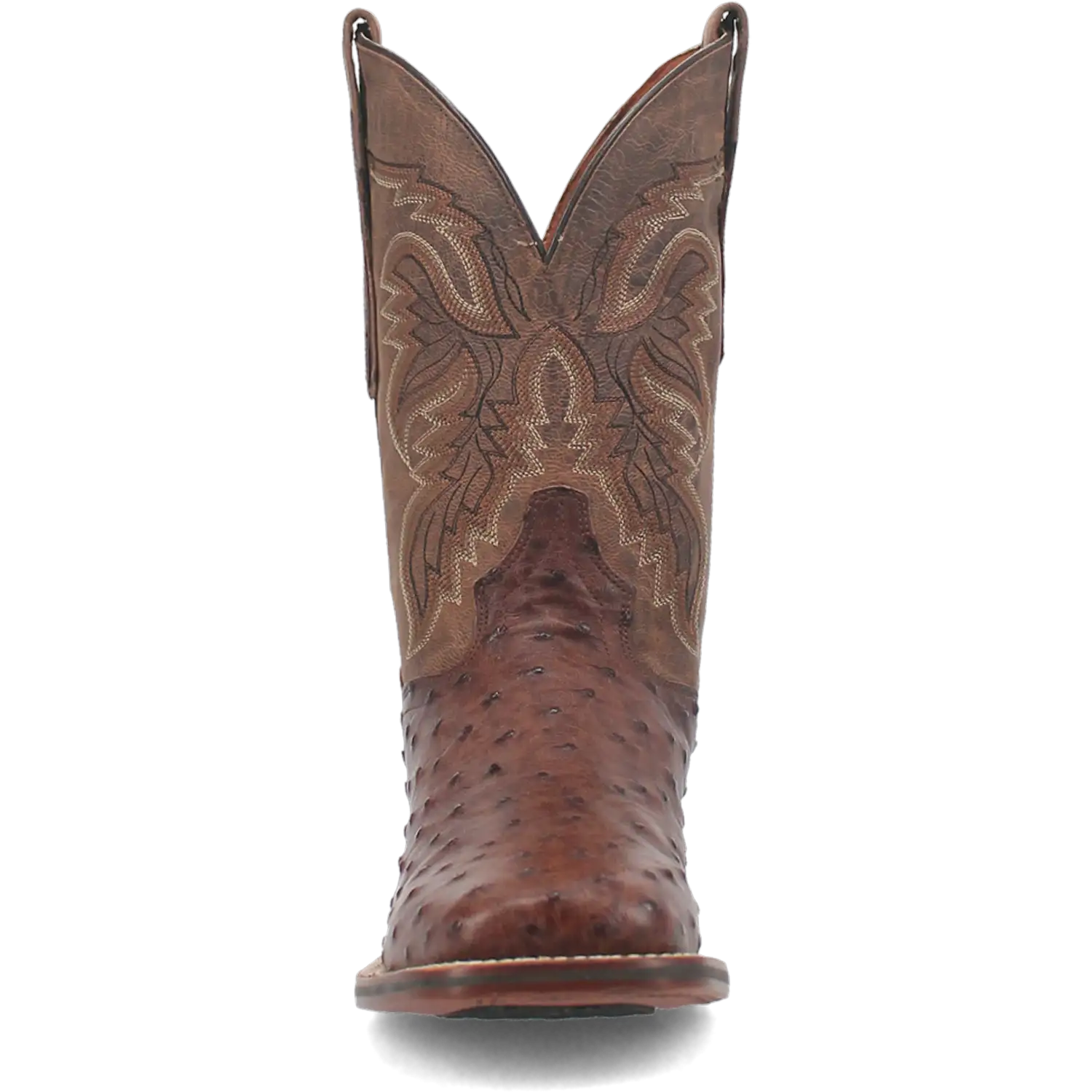 Dan Post Men's Cowboy Western Boot Alamosa – Broad Square Toe, Genuine Ostrich Skin, Cowboy Certified Outsole, Removable Orthotic Insole, Stockman Heel, Chocolate Brown Exotic Leather Boot