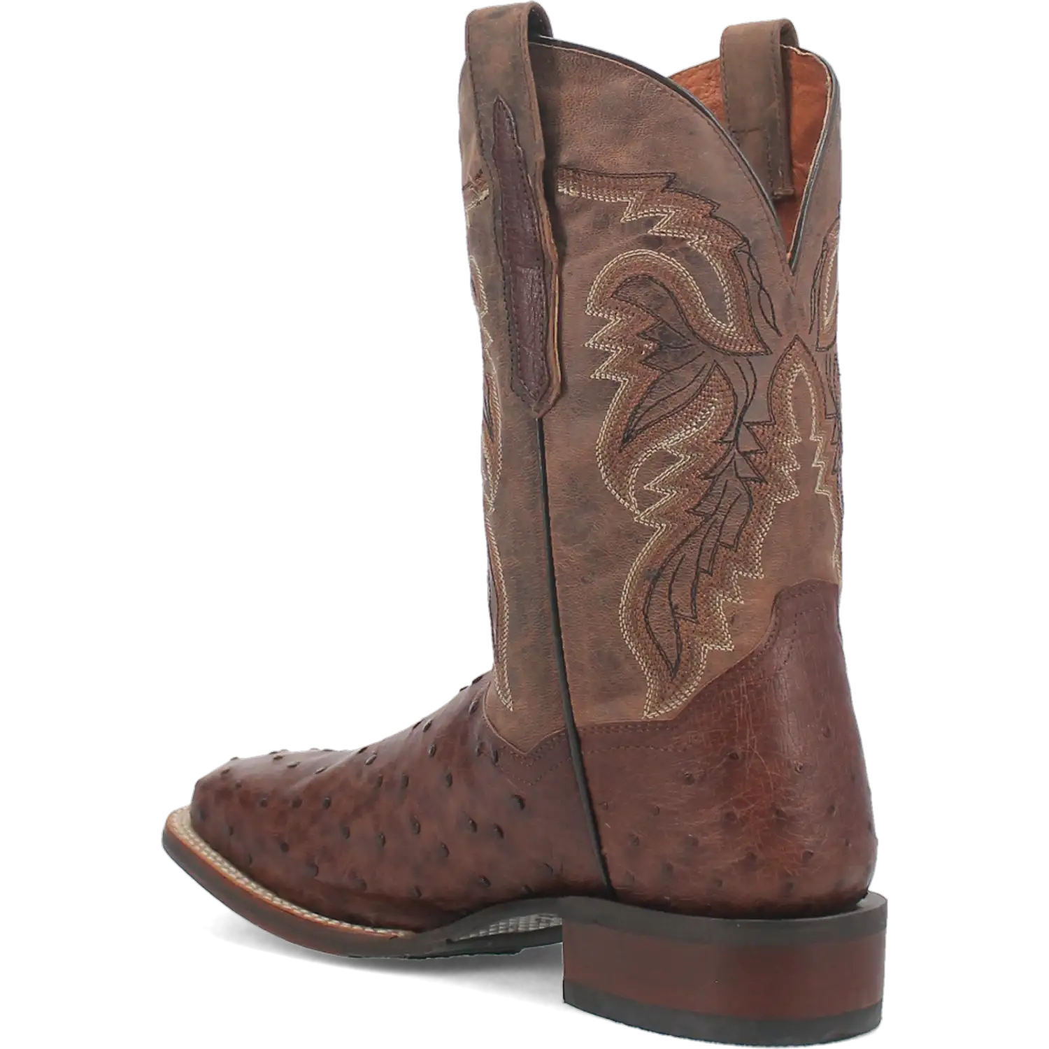 Dan Post Men's Cowboy Western Boot Alamosa – Broad Square Toe, Genuine Ostrich Skin, Cowboy Certified Outsole, Removable Orthotic Insole, Stockman Heel, Chocolate Brown Exotic Leather Boot