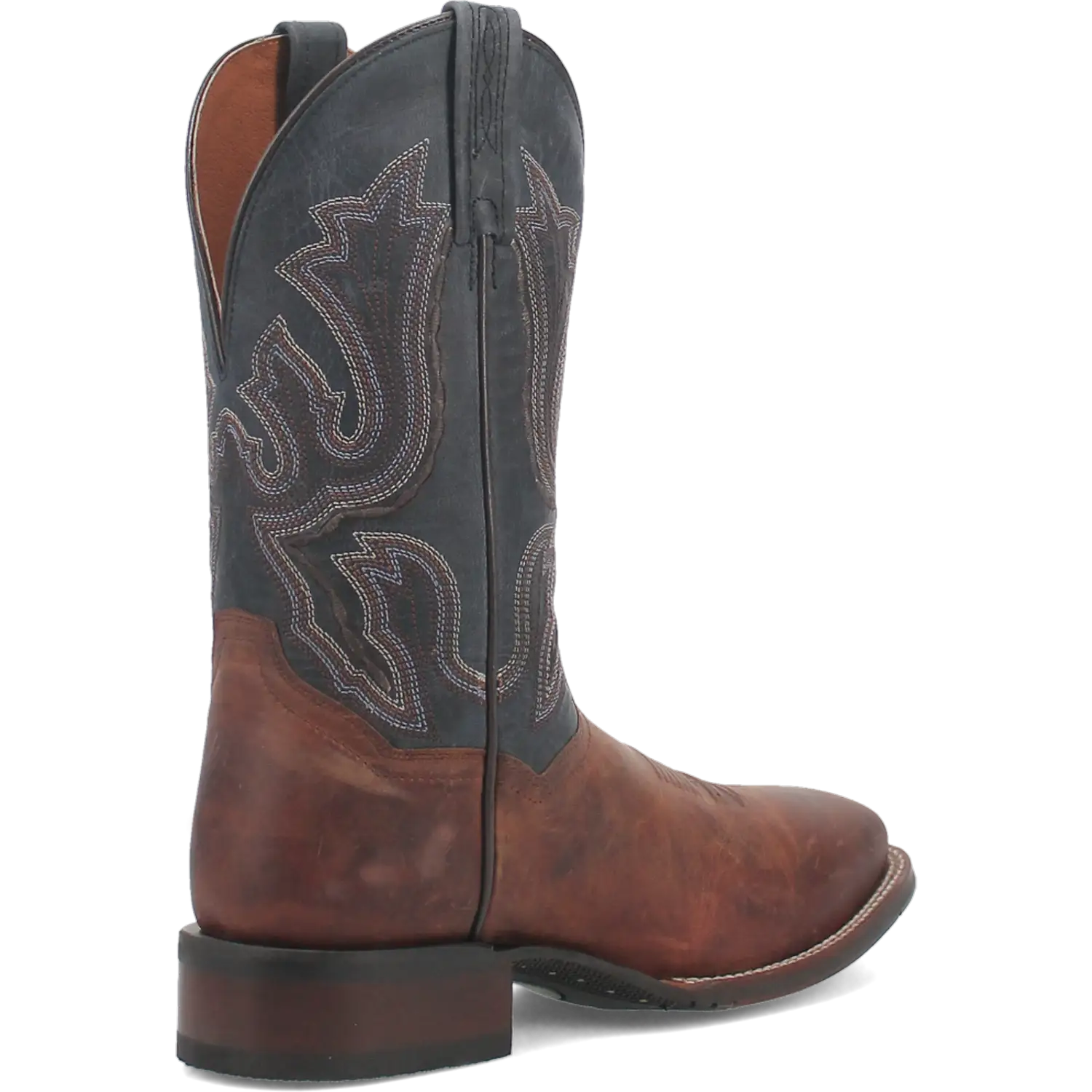 Dan Post Men's Cowboy Western Boot Winslow – Broad Square Toe, Premium Leather, Bold Blue Shaft, Western Embroidery, CAVVY Outsole, Removable Orthotic Insole, 1" Heel, Ranch & Dress Boot