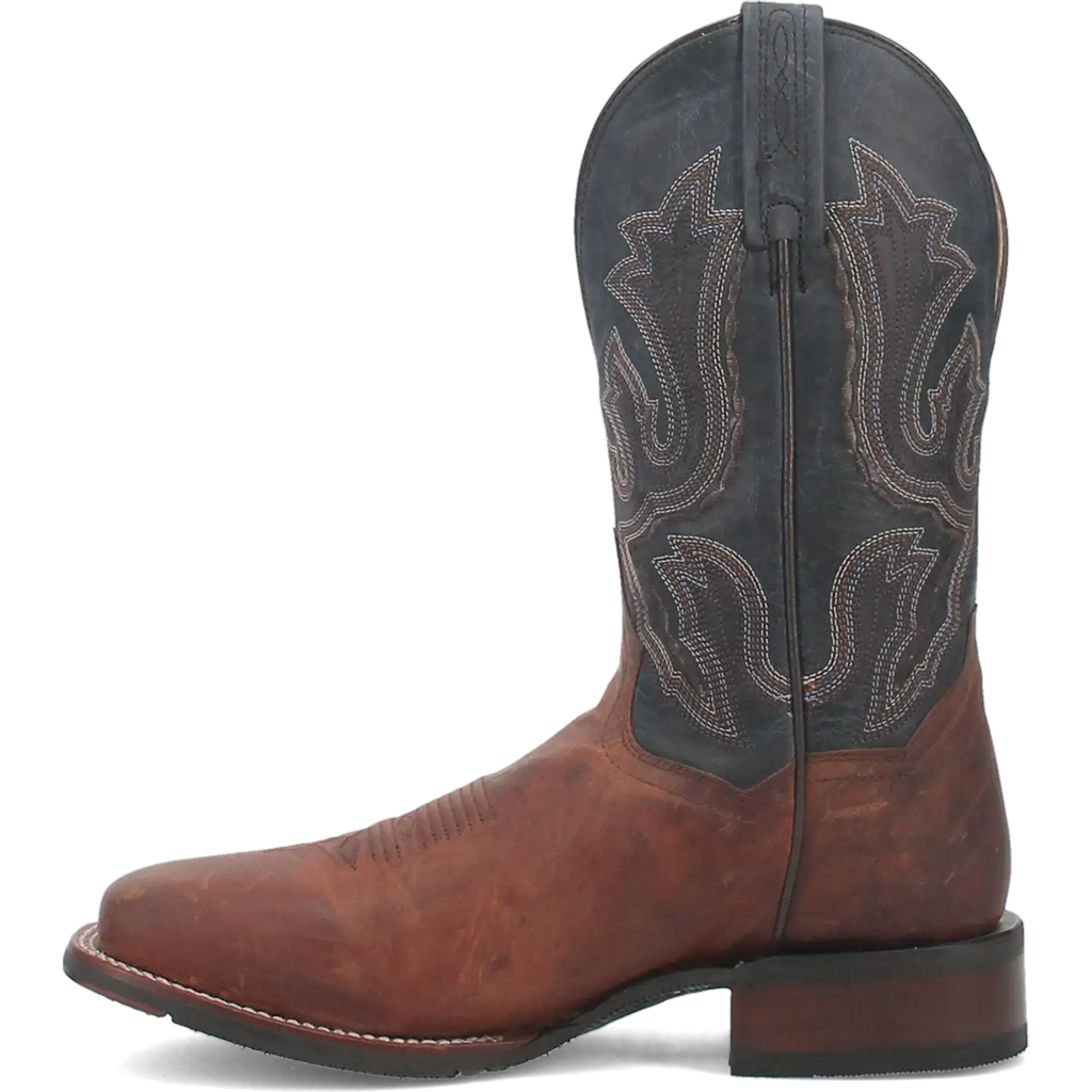 Dan Post Men's Cowboy Western Boot Winslow – Broad Square Toe, Premium Leather, Bold Blue Shaft, Western Embroidery, CAVVY Outsole, Removable Orthotic Insole, 1" Heel, Ranch & Dress Boot