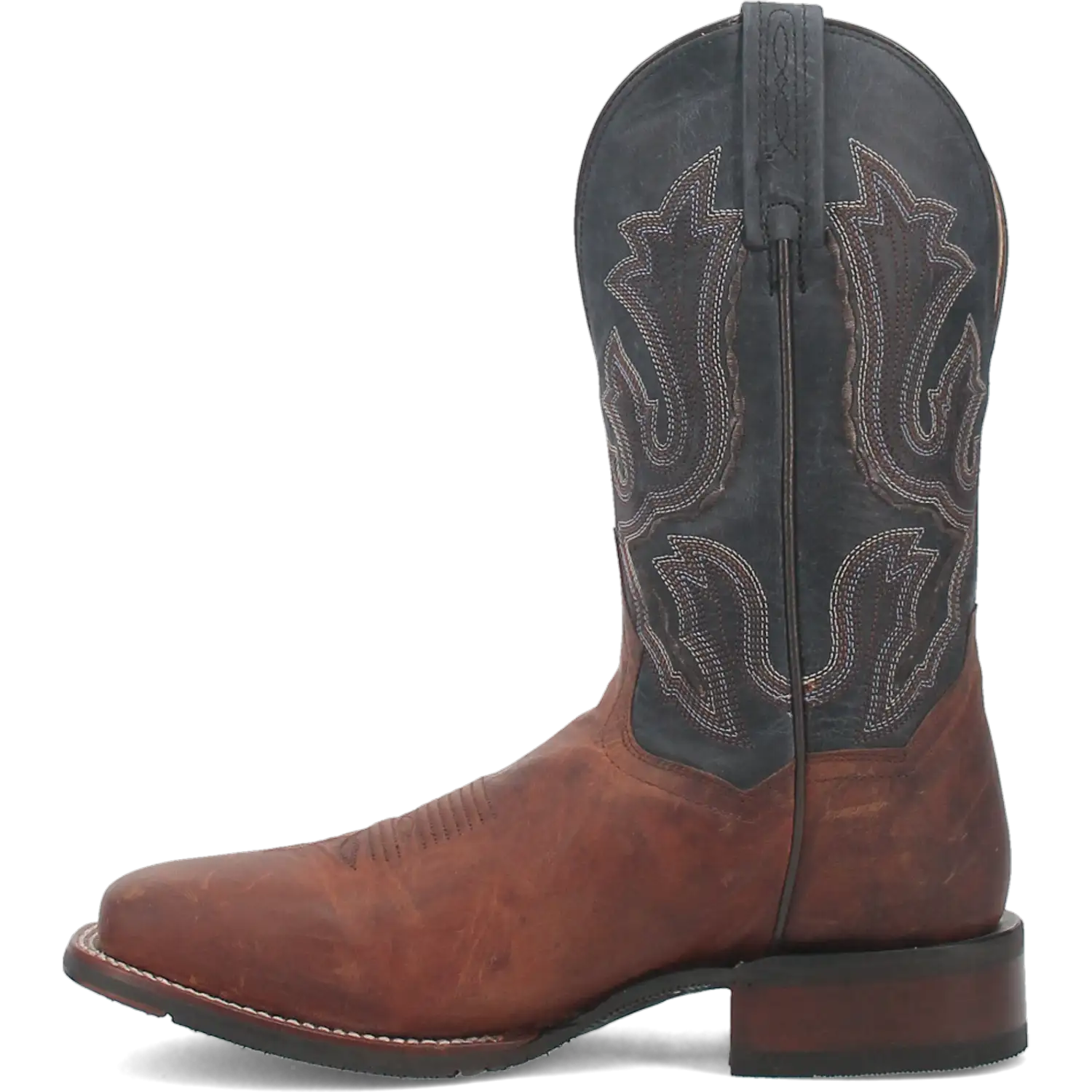 Dan Post Men's Cowboy Western Boot Winslow – Broad Square Toe, Premium Leather, Bold Blue Shaft, Western Embroidery, CAVVY Outsole, Removable Orthotic Insole, 1" Heel, Ranch & Dress Boot