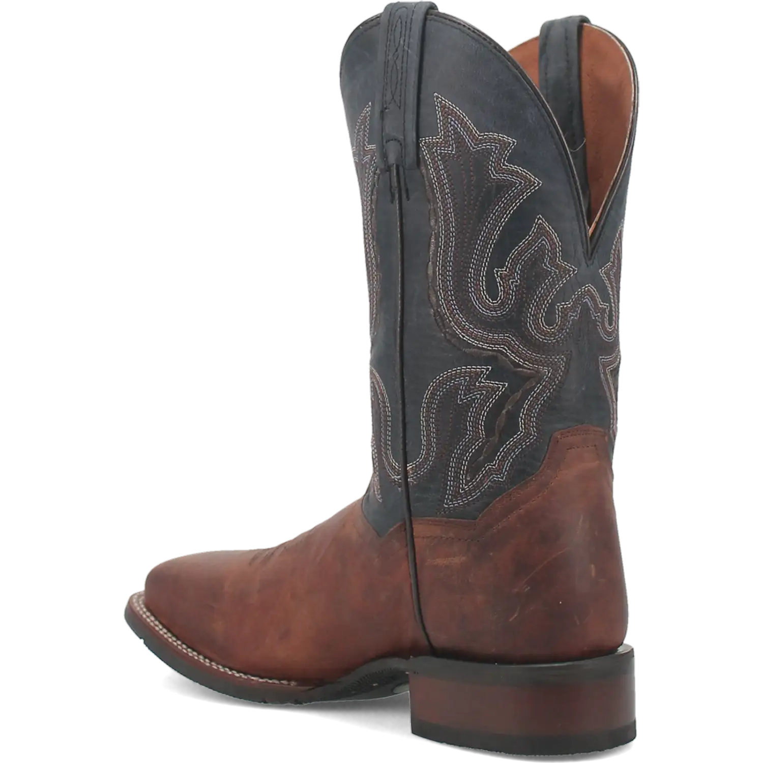 Dan Post Men's Cowboy Western Boot Winslow – Broad Square Toe, Premium Leather, Bold Blue Shaft, Western Embroidery, CAVVY Outsole, Removable Orthotic Insole, 1" Heel, Ranch & Dress Boot