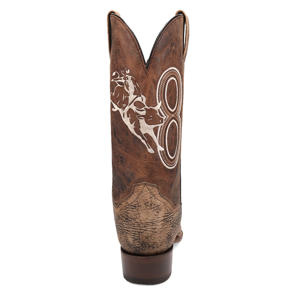Dan Post Men's Cowboy Western Boot The Dirt Show – Square Toe, Genuine Bison Leather, Leather Outsole, Removable Orthotic Insole, Cowboy Heel, 13" Shaft, Rugged Exotic Western Boot