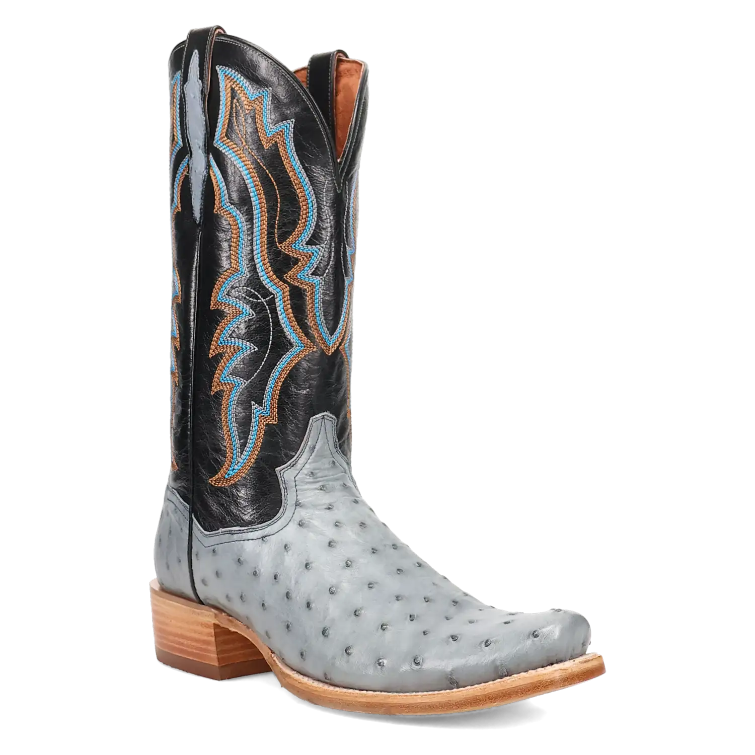 Dan Post Men's Cowboy Western Boot Brady – Cutter Toe, Full Quill Ostrich Skin, ROM2 Rubber Outsole, Ultimate Flex Insole, 13" Shaft, Western Embroidery, Premium Exotic Leather Rodeo & Dress Boot