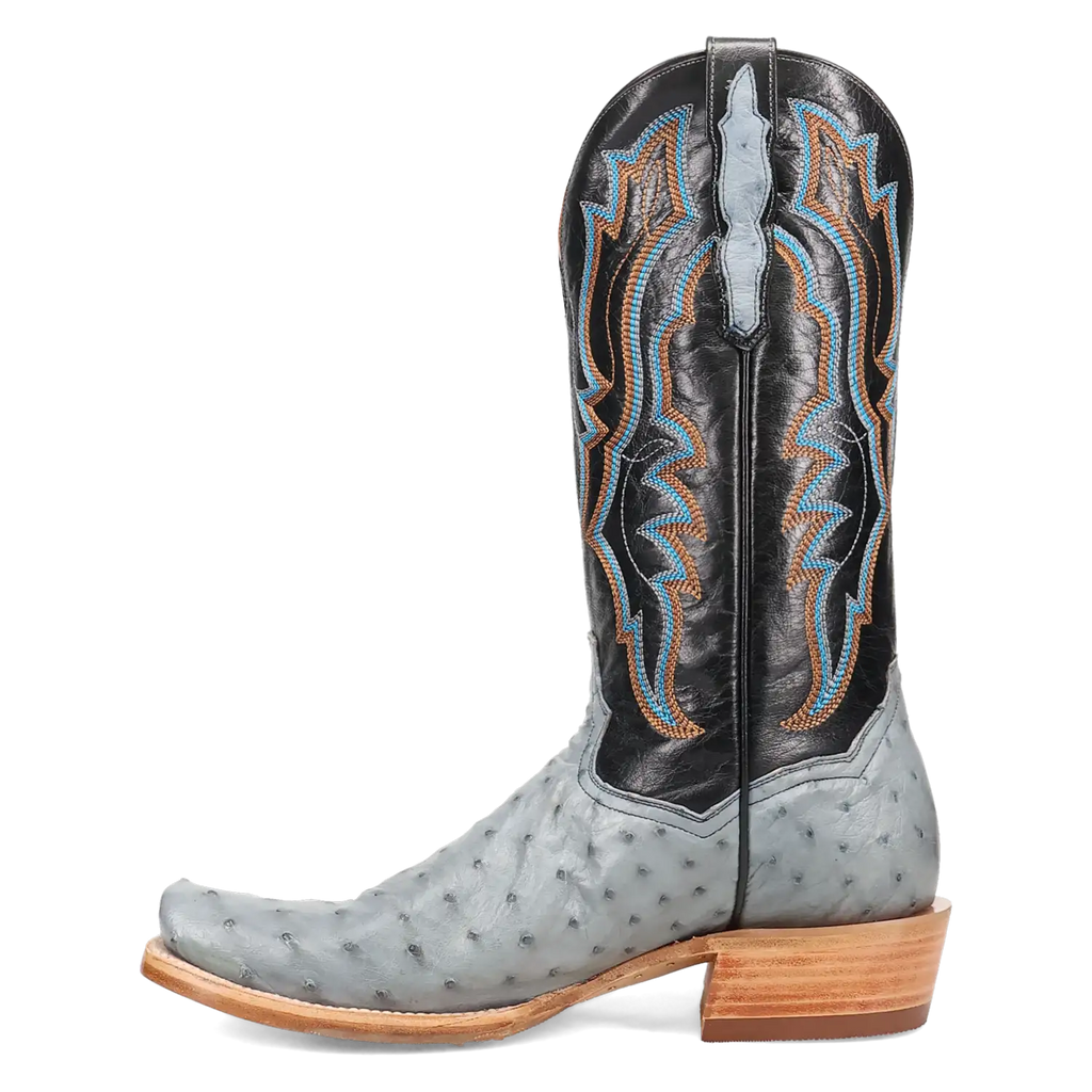 Dan Post Men's Cowboy Western Boot Brady – Cutter Toe, Full Quill Ostrich Skin, ROM2 Rubber Outsole, Ultimate Flex Insole, 13" Shaft, Western Embroidery, Premium Exotic Leather Rodeo & Dress Boot