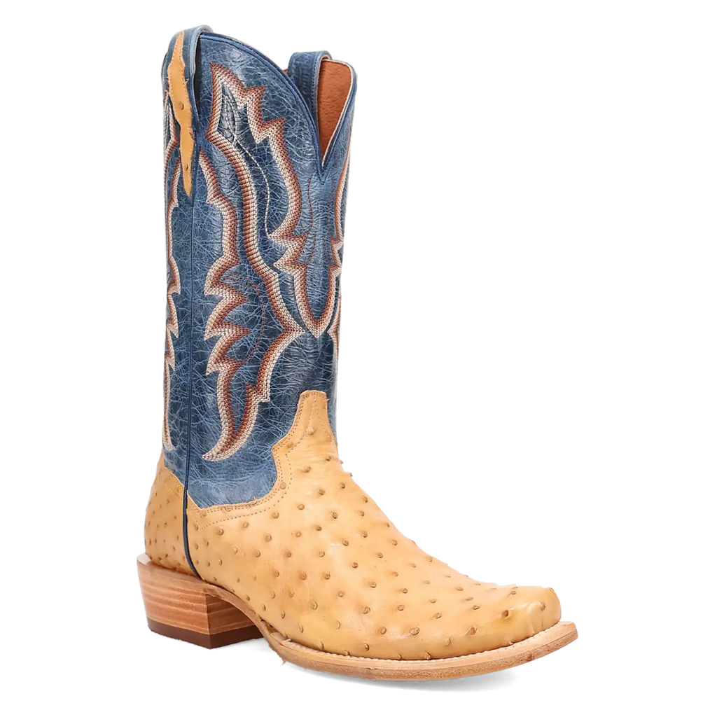 Dan Post Men's Cowboy Western Boot Brady – Cutter Toe, Full Quill Ostrich Skin, ROM2 Rubber Outsole, Ultimate Flex Insole, 13" Shaft, Western Embroidery, Premium Exotic Leather Rodeo & Dress Boot