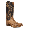 Dan Post Men's Cowboy Western Boot Grit – Snip Toe, Genuine Ostrich Leather, Leather Outsole, Removable Orthotic Insole, 1⅜" Cowboy Heel, 13" Shaft, Western Embroidery, Exotic Leather Dress Boot