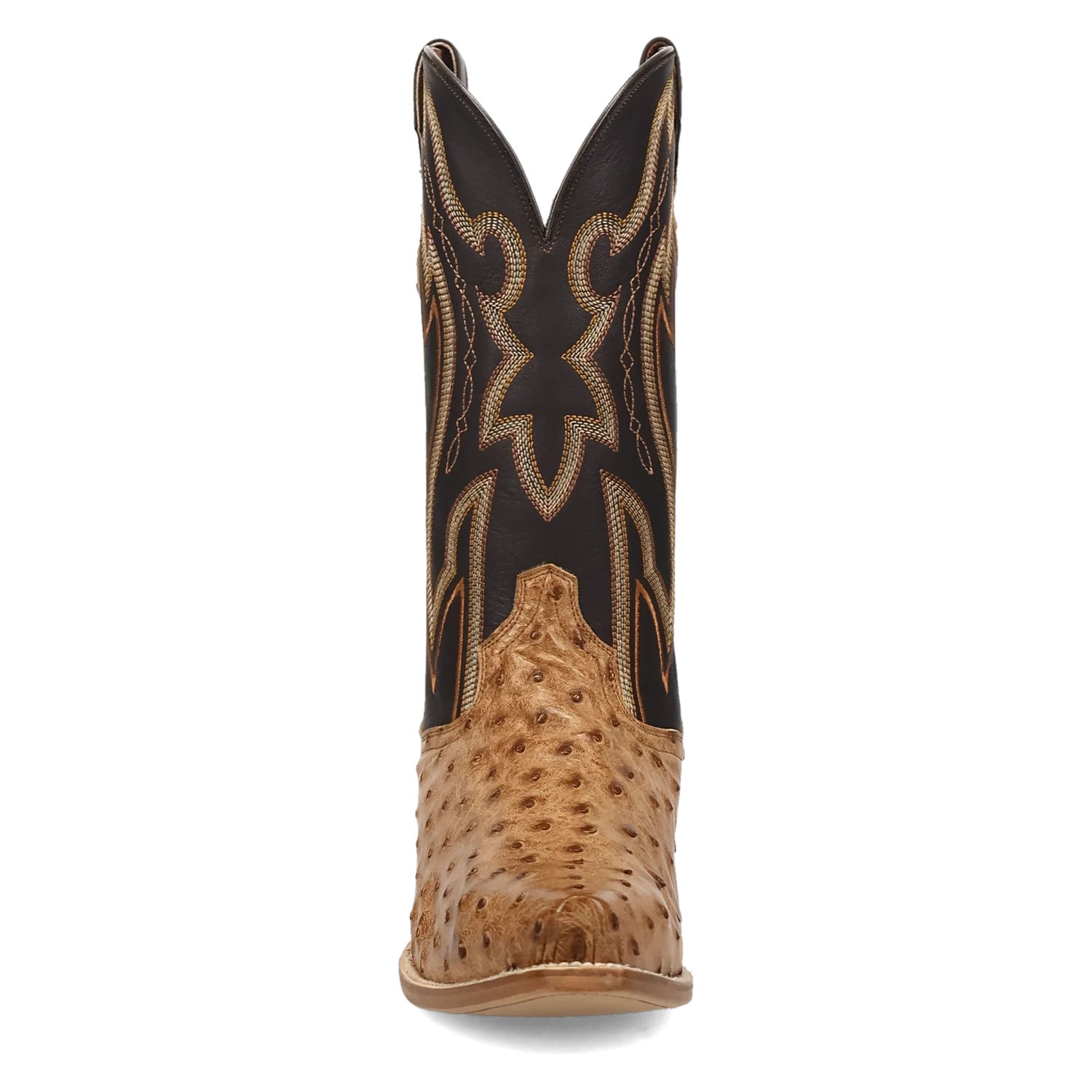 Dan Post Men's Cowboy Western Boot Grit – Snip Toe, Genuine Ostrich Leather, Leather Outsole, Removable Orthotic Insole, 1⅜" Cowboy Heel, 13" Shaft, Western Embroidery, Exotic Leather Dress Boot