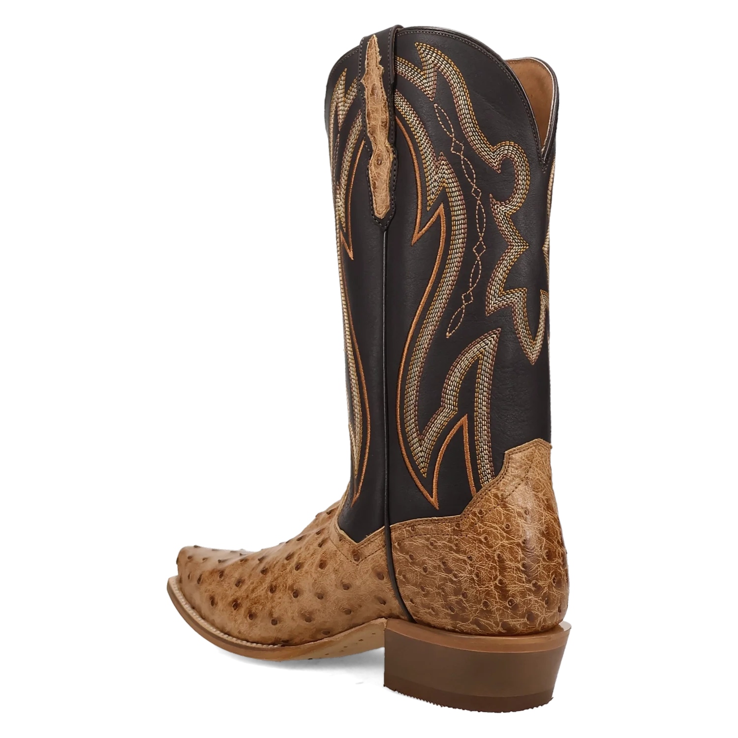 Dan Post Men's Cowboy Western Boot Grit – Snip Toe, Genuine Ostrich Leather, Leather Outsole, Removable Orthotic Insole, 1⅜" Cowboy Heel, 13" Shaft, Western Embroidery, Exotic Leather Dress Boot
