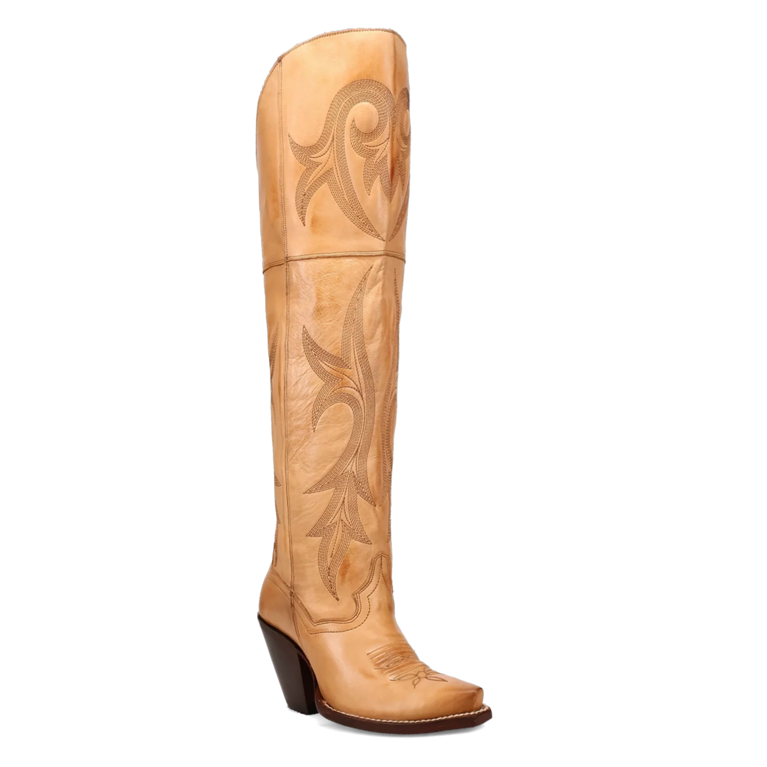 Dan Post Women's Cowgirl Western Boot Jilted – Snip Toe, Soft Distressed Leather, 20" Over-the-Knee Shaft, Inside Zipper, Tall Fashion Heel, Leather Outsole, Rodeo & Fashion Boot